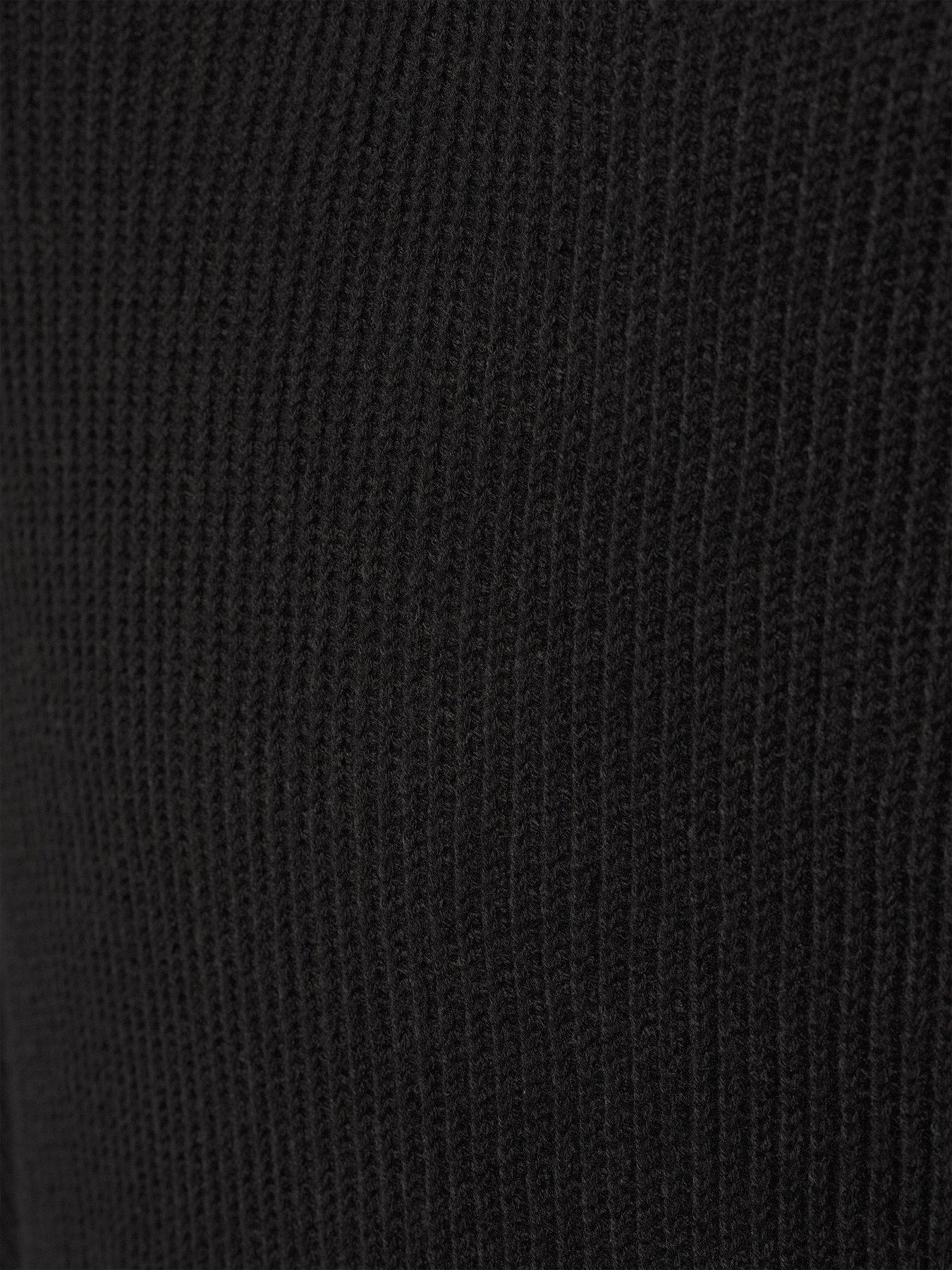 Image 4 of 5 of Jack & Jones Plus Panel Knitted 1/2 Zip Jumper - Black