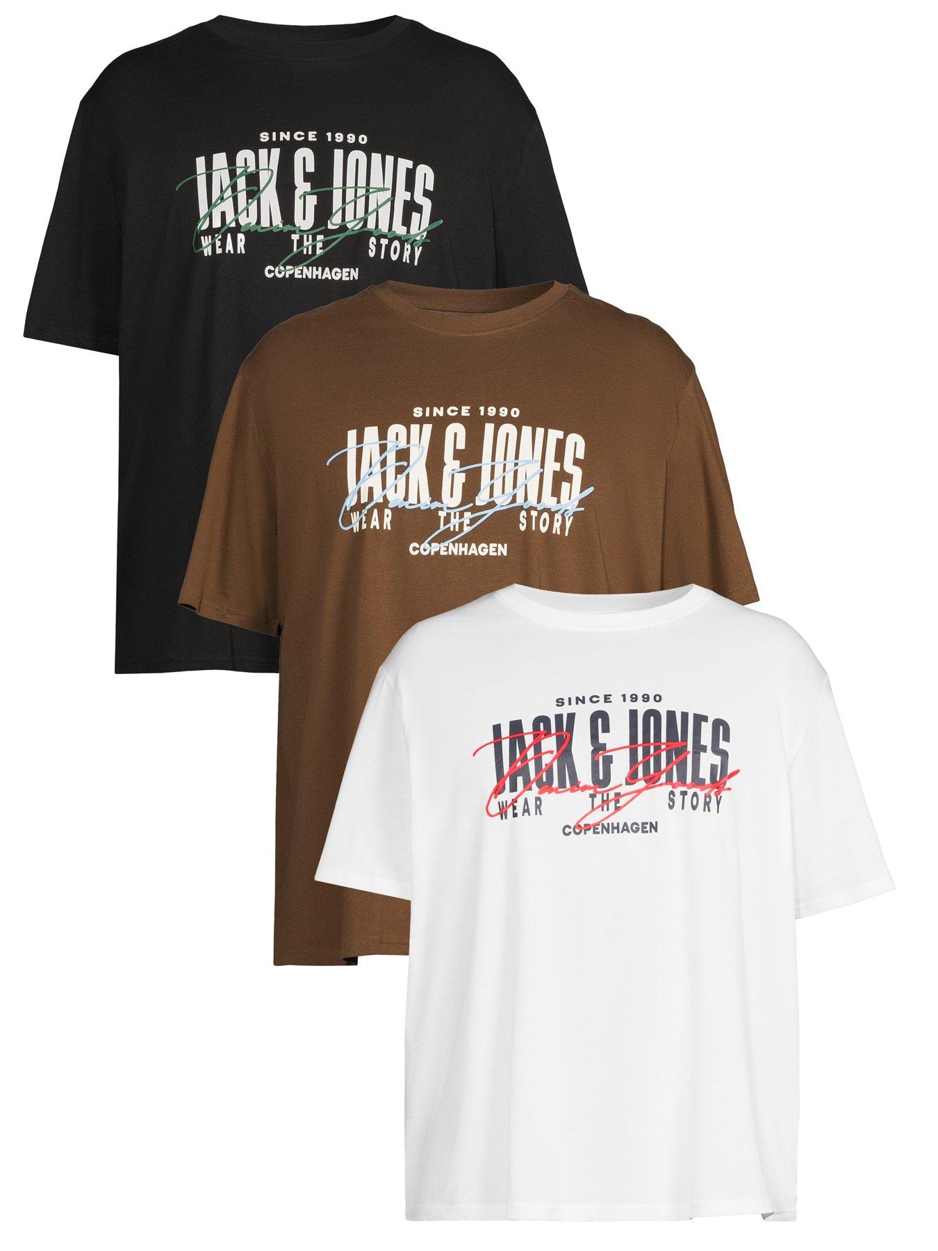 Jack & Jones Jack  &  Jones Plus Aero Crew Neck 3 Pack T-Shirt