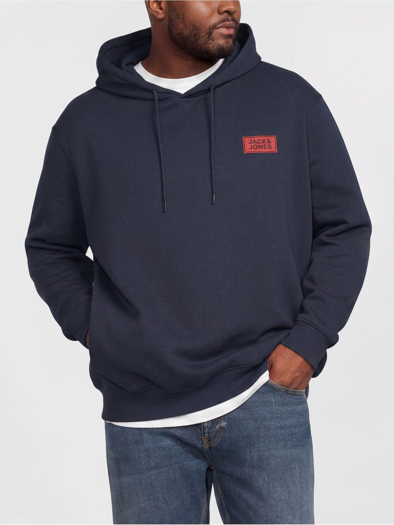 Image 1 of 6 of Jack & Jones Plus Rush T-Shirt Hoodie Set - Blue