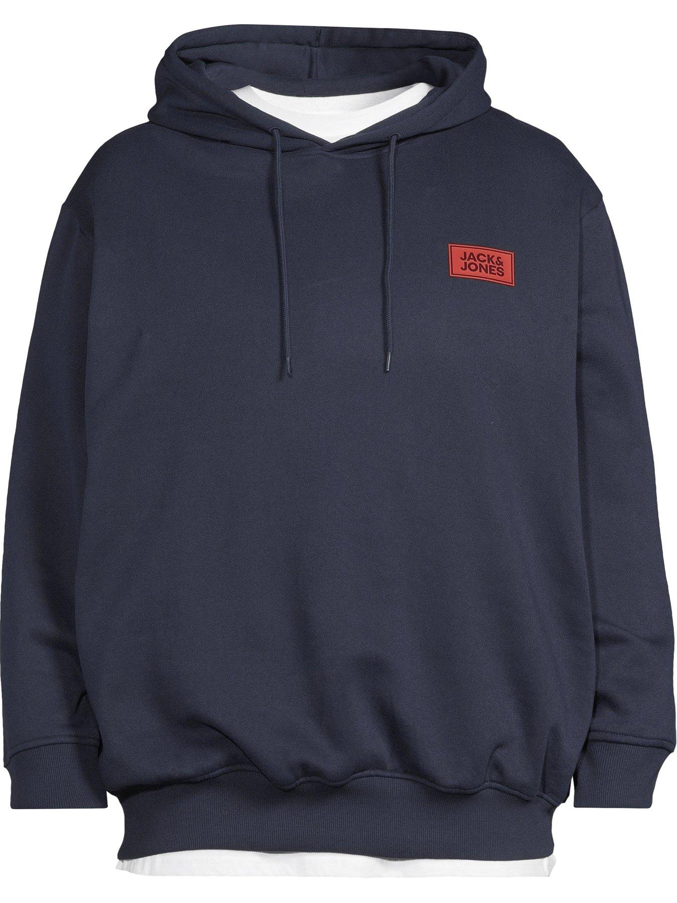 Image 6 of 6 of Jack & Jones Plus Rush T-Shirt Hoodie Set - Blue