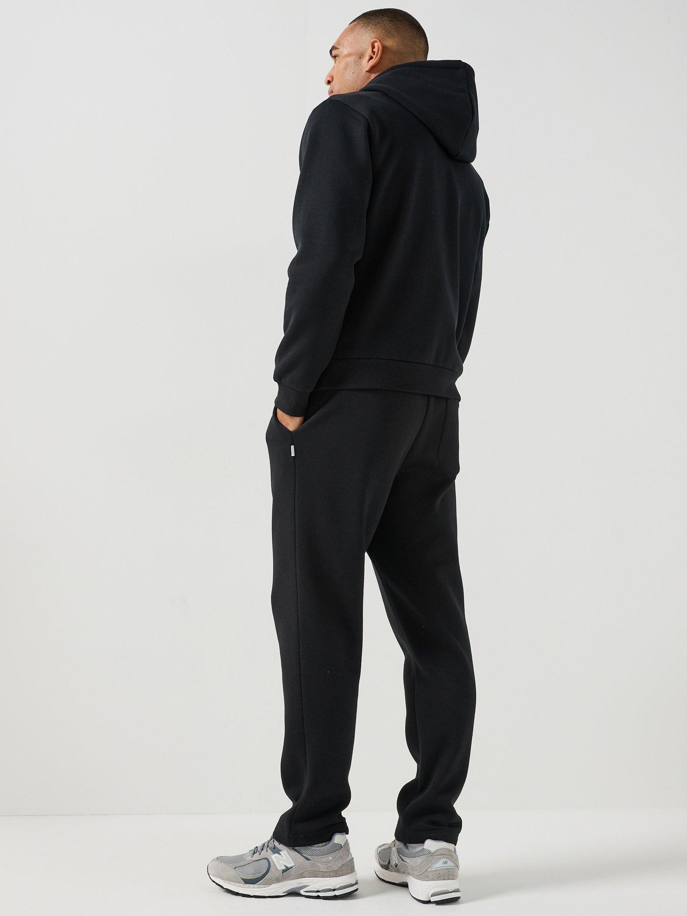 Image 2 of 6 of Jack & Jones Mens Tracksuit Set With Hoodie And Tapered Joggers - Black