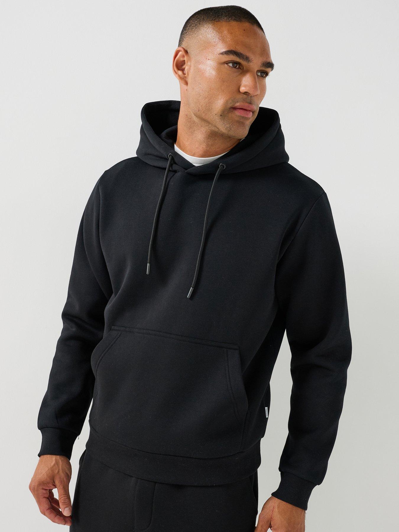 Image 4 of 6 of Jack & Jones Mens Tracksuit Set With Hoodie And Tapered Joggers - Black