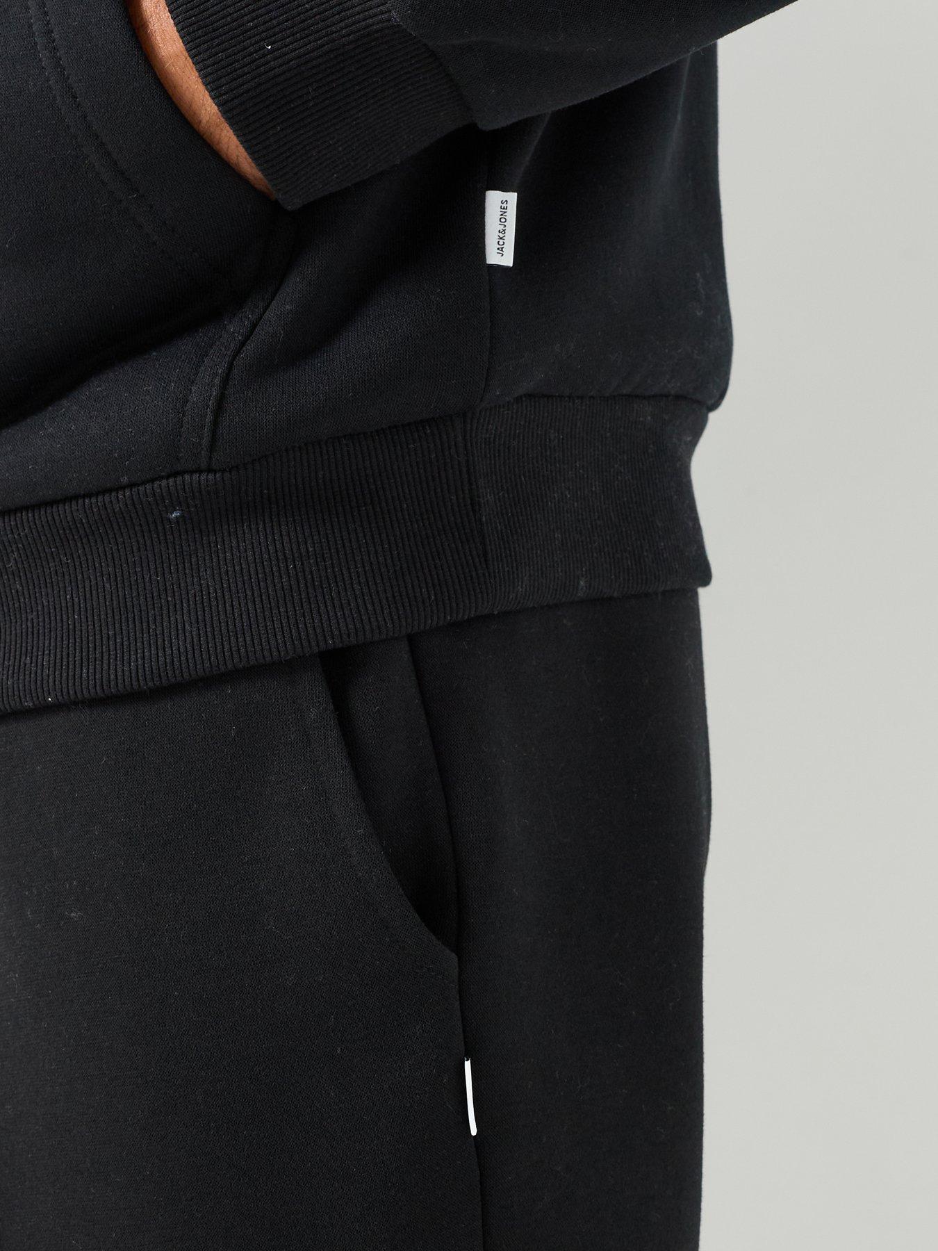 Image 6 of 6 of Jack & Jones Mens Tracksuit Set With Hoodie And Tapered Joggers - Black