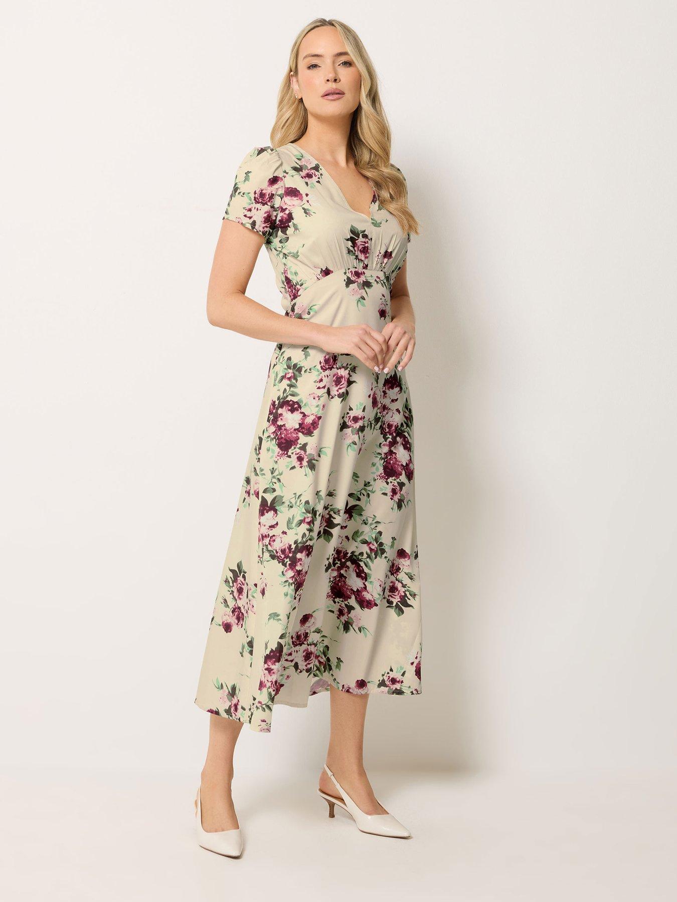 Image 1 of 4 of Long Tall Sally Tall Rose Tea Midi Dress