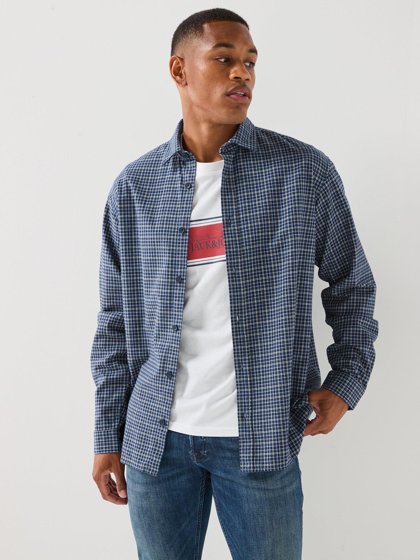 Jack & Jones Carter Long Sleeve Check Shirt - Navy