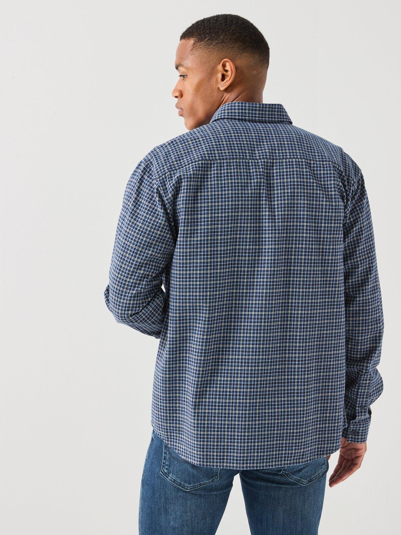 Image 2 of 5 of Jack & Jones Carter Long Sleeve Check Shirt - Navy