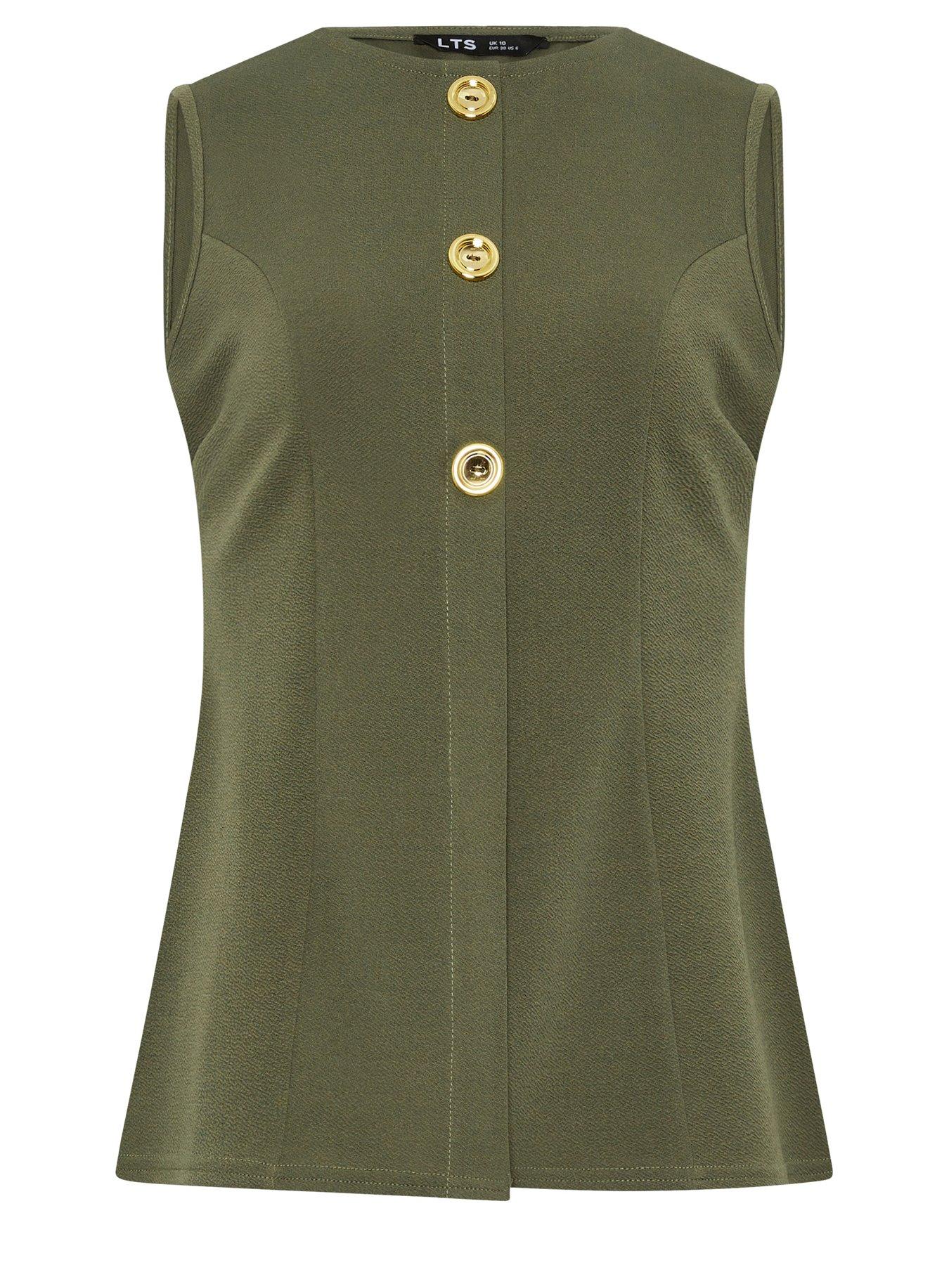 Image 5 of 5 of Long Tall Sally Tall Button Textured Waistcoat