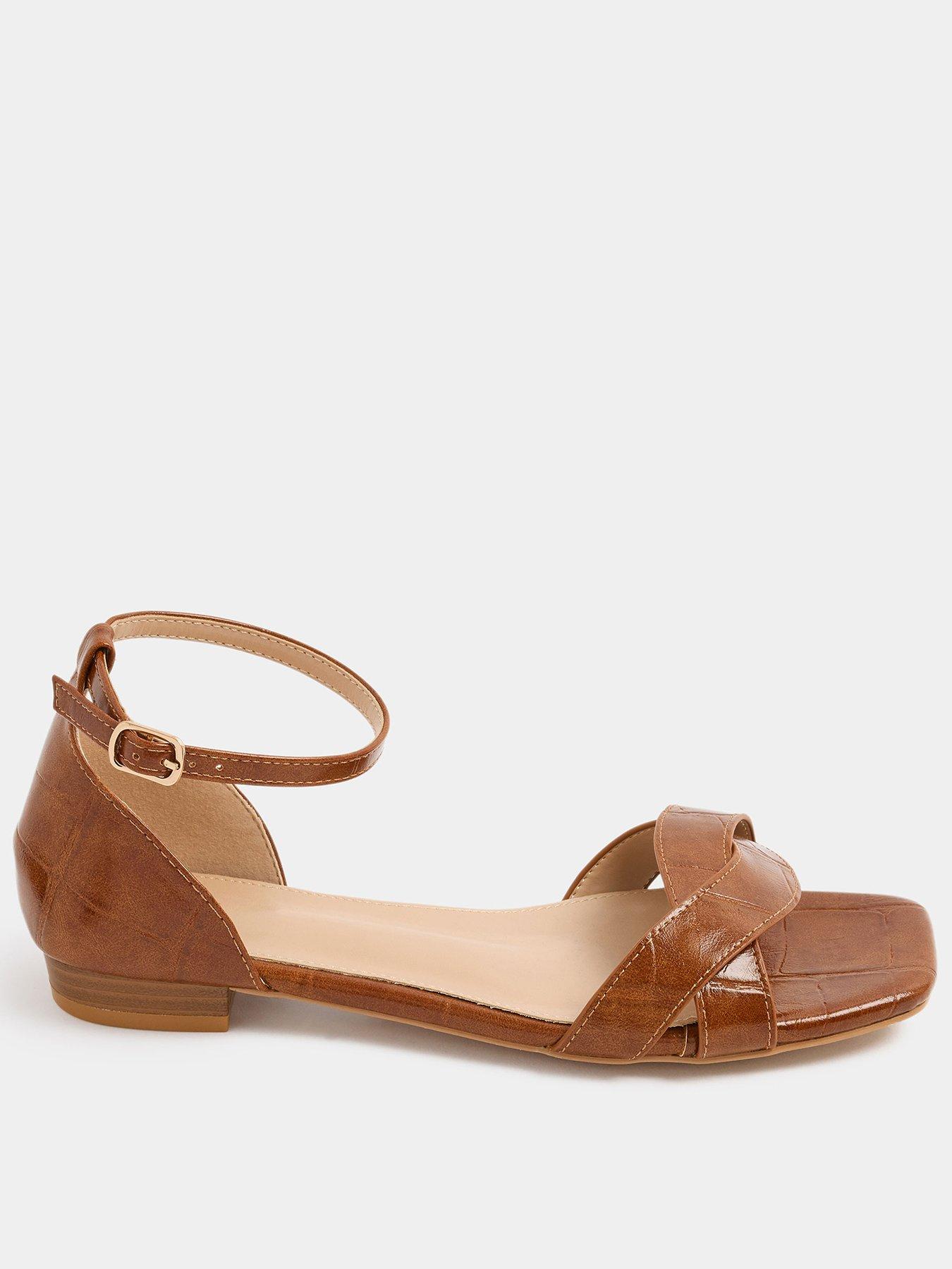 Image 1 of 4 of Yours Twist Front Square Toe Sandals