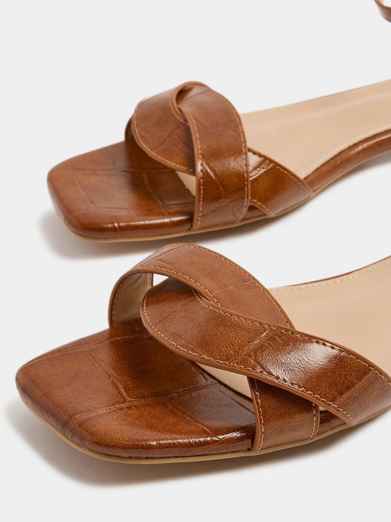 Image 4 of 4 of Yours Twist Front Square Toe Sandals