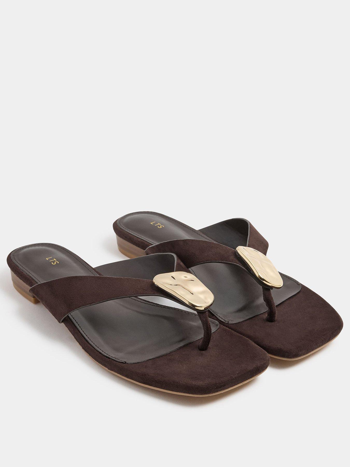 Image 2 of 4 of Yours Hammered Trim Sandals