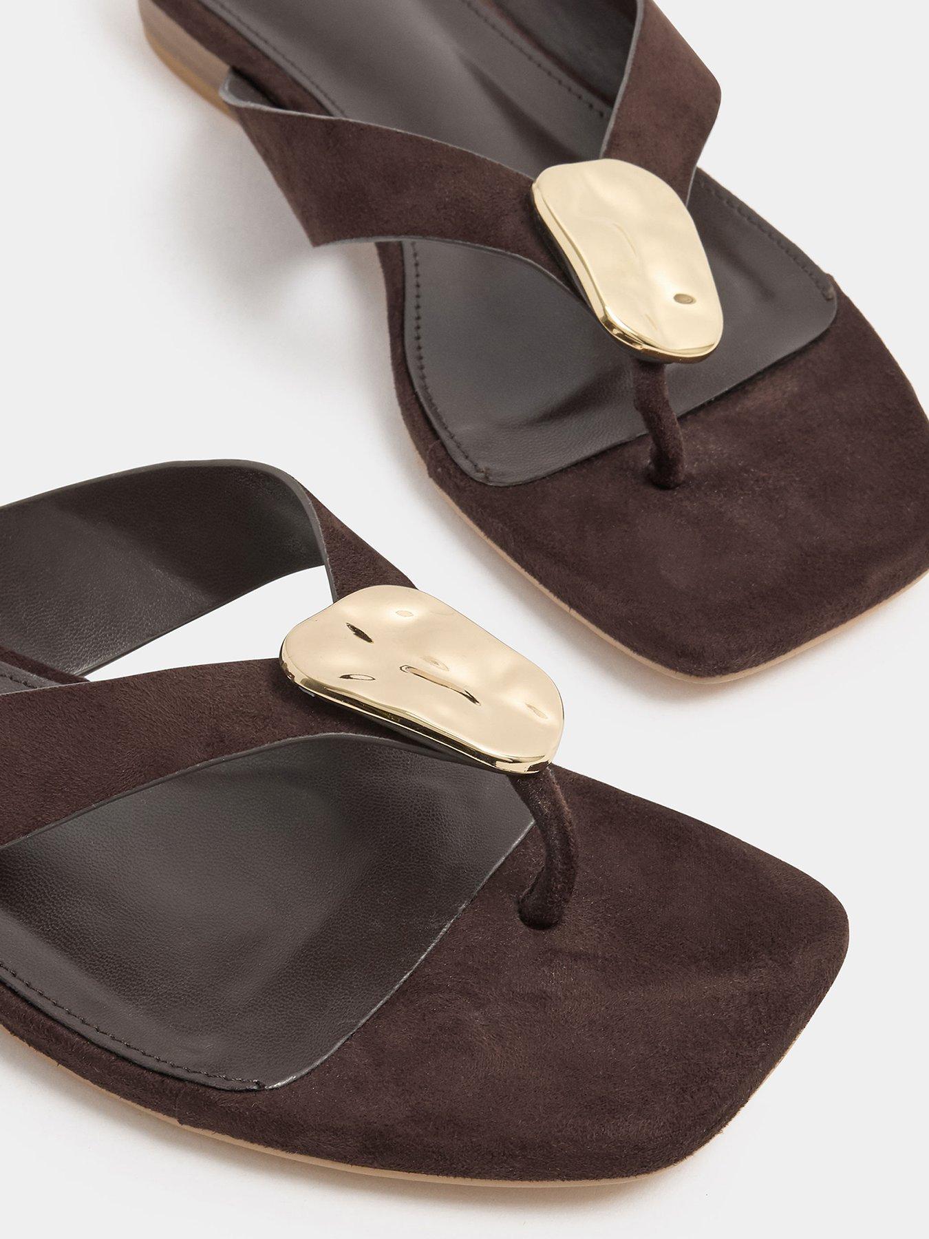 Image 4 of 4 of Yours Hammered Trim Sandals