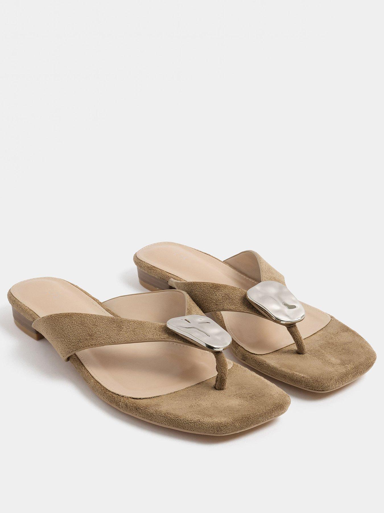Image 2 of 4 of Yours Hammered Trim Sandals