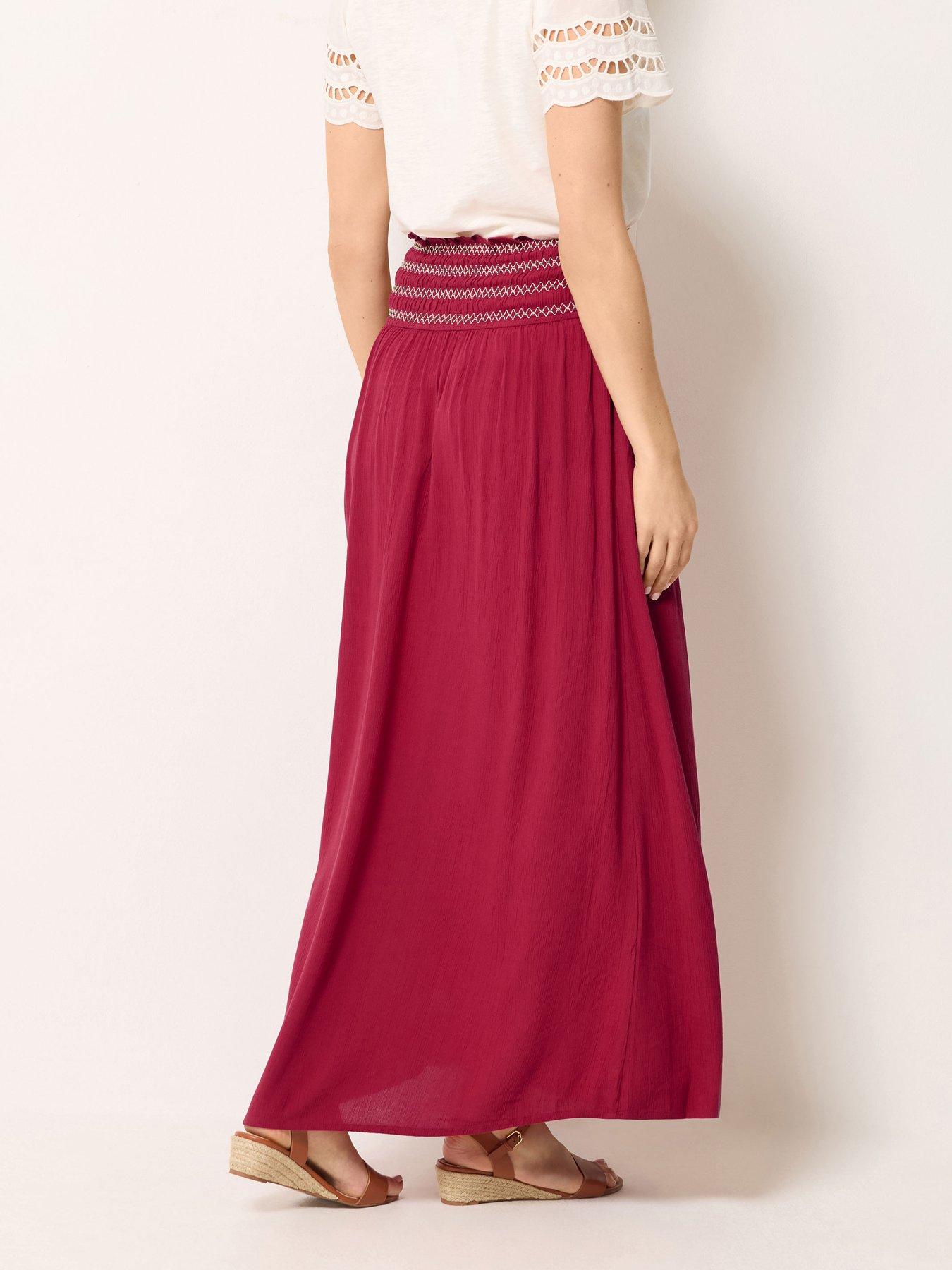 Image 2 of 4 of Long Tall Sally Waist Detail Maxi Skirt - Berry Red
