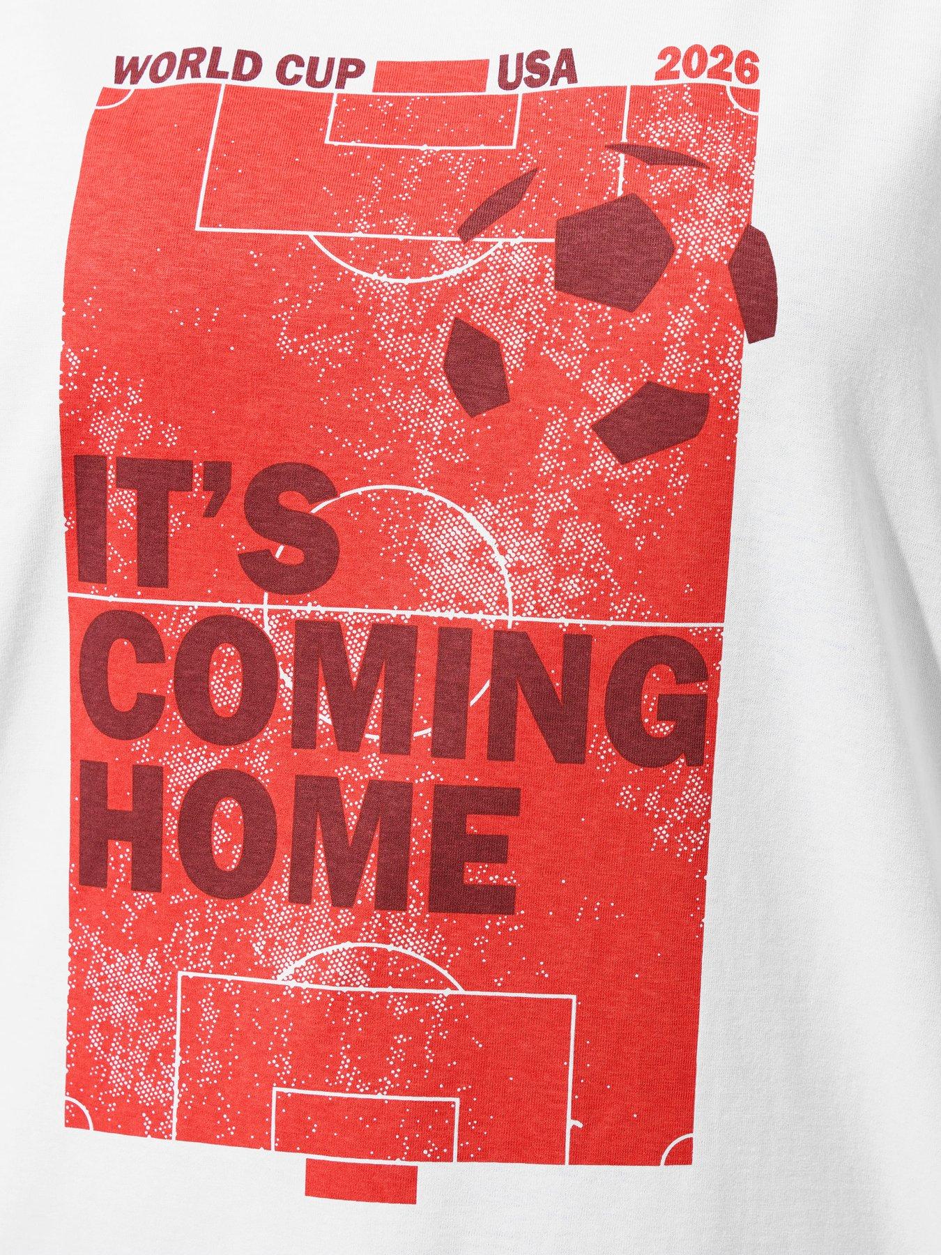 Image 4 of 5 of Yours Curve 'It's Coming Home' T-Shirt - White