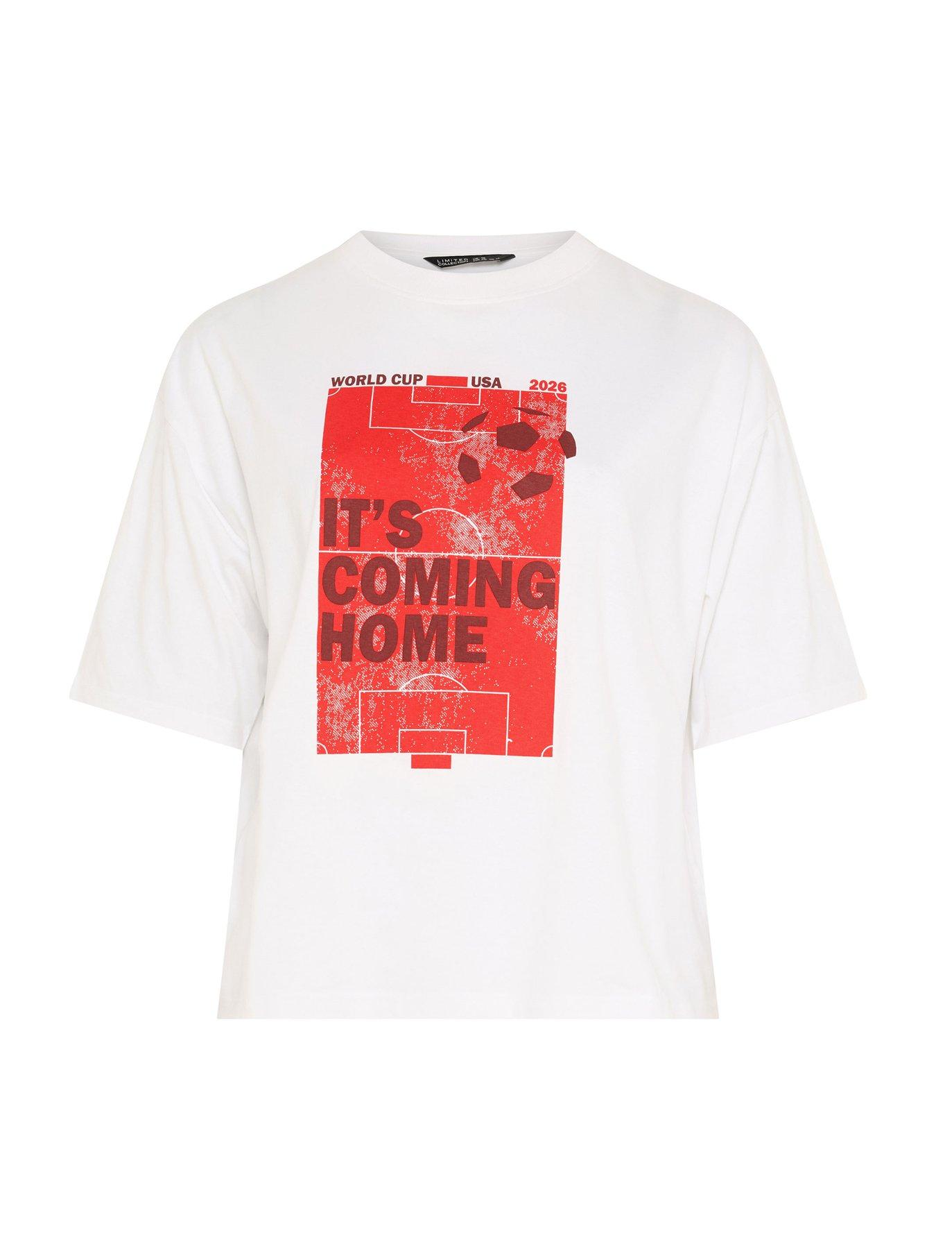 Image 5 of 5 of Yours Curve 'It's Coming Home' T-Shirt - White