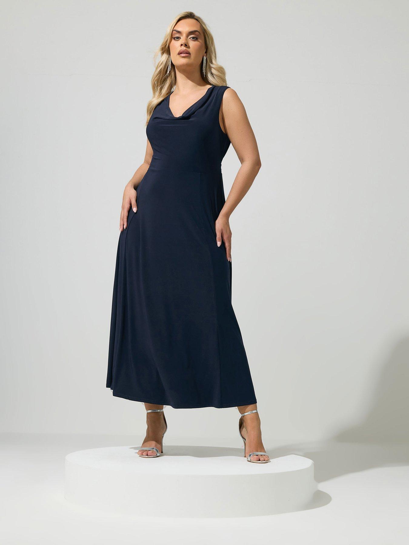 Yours Curve Ity Cowl Lace Up Maxi Dress