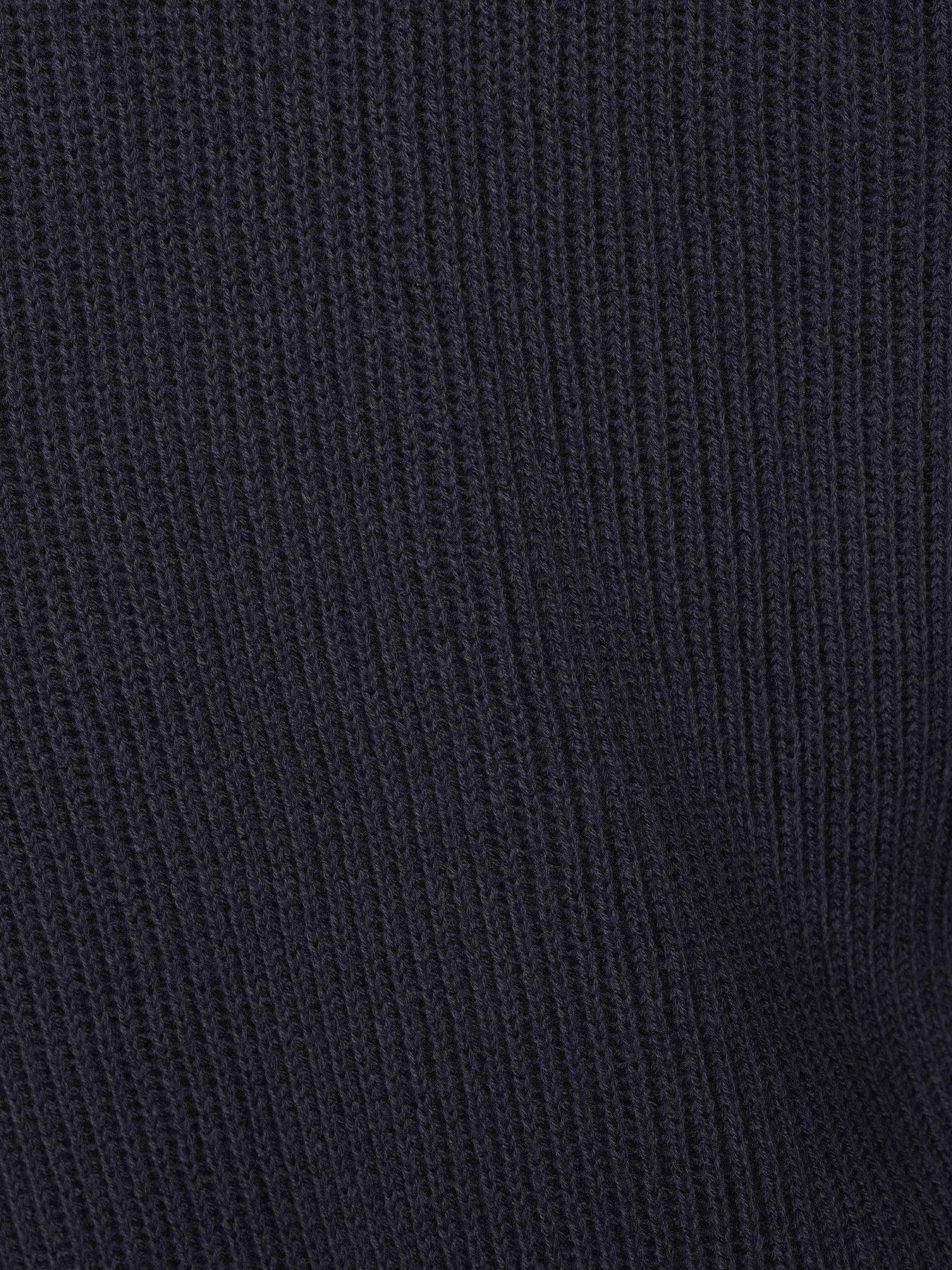 Image 4 of 5 of Jack & Jones Plus Panel Knitted 1/2 Zip Jumper - Navy