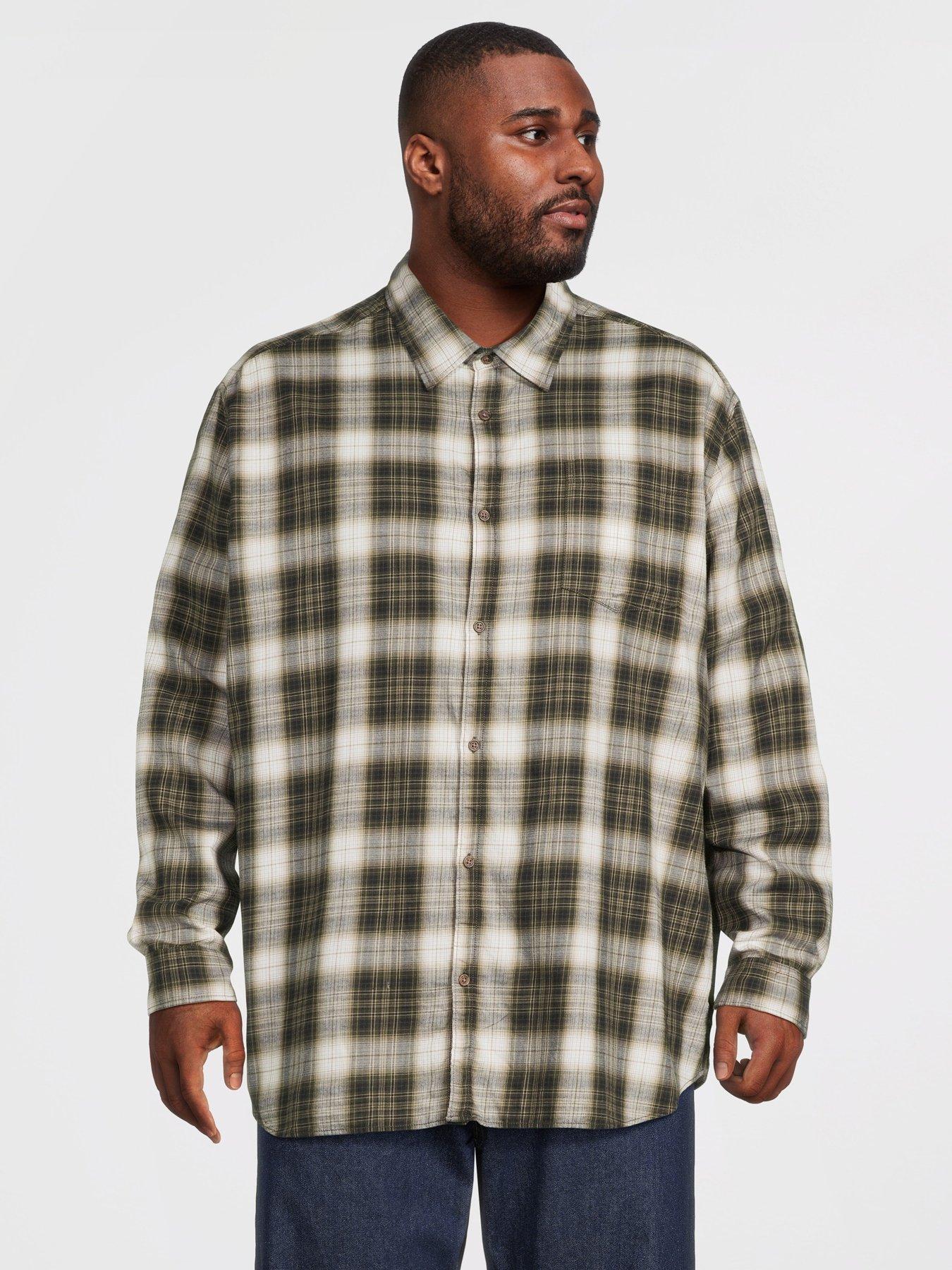 Jack & Jones Plus James Flannel Long Sleeve Shirt - Dark Green