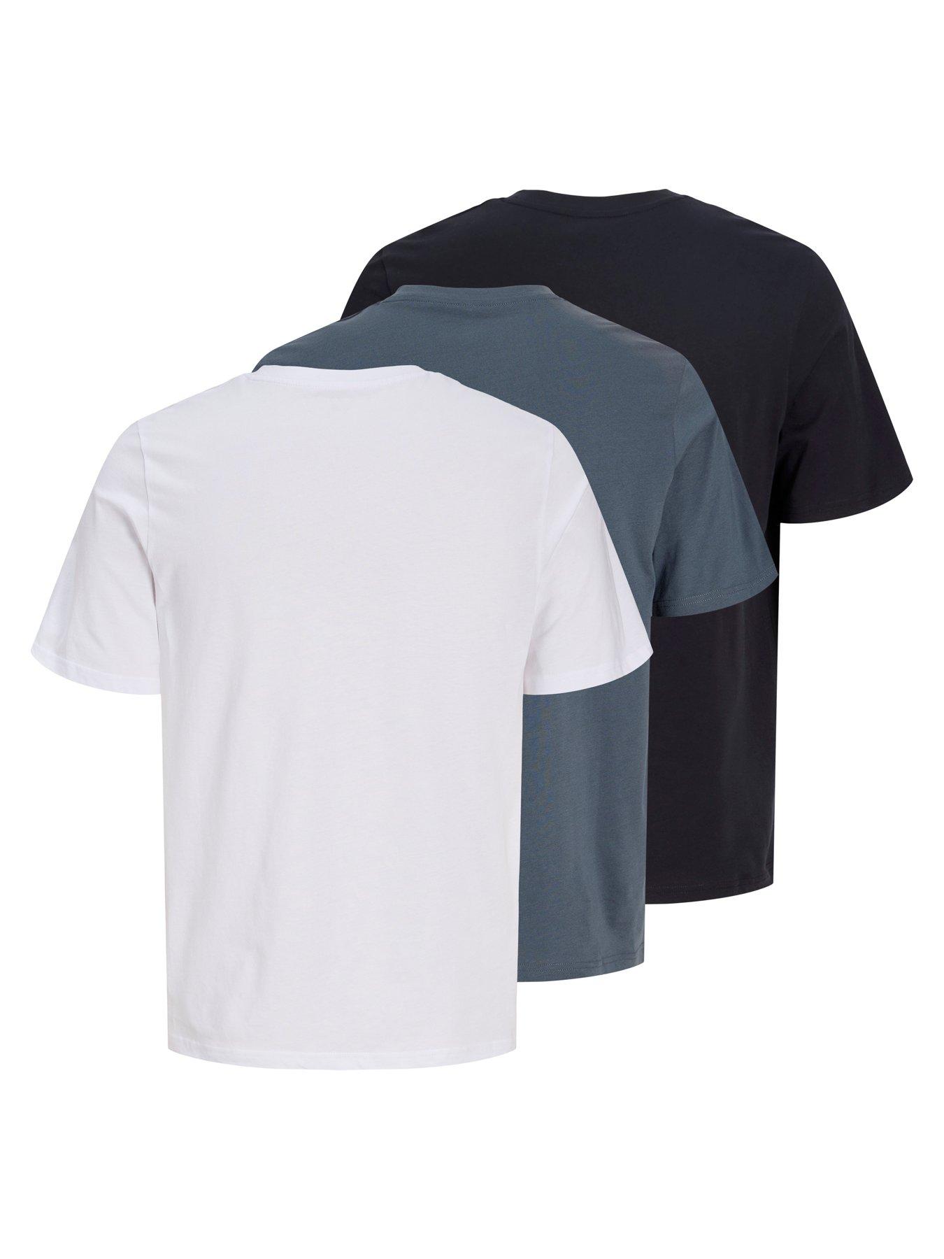 Image 6 of 6 of Jack & Jones Aero Crew Neck 3 Pack T-Shirt - White