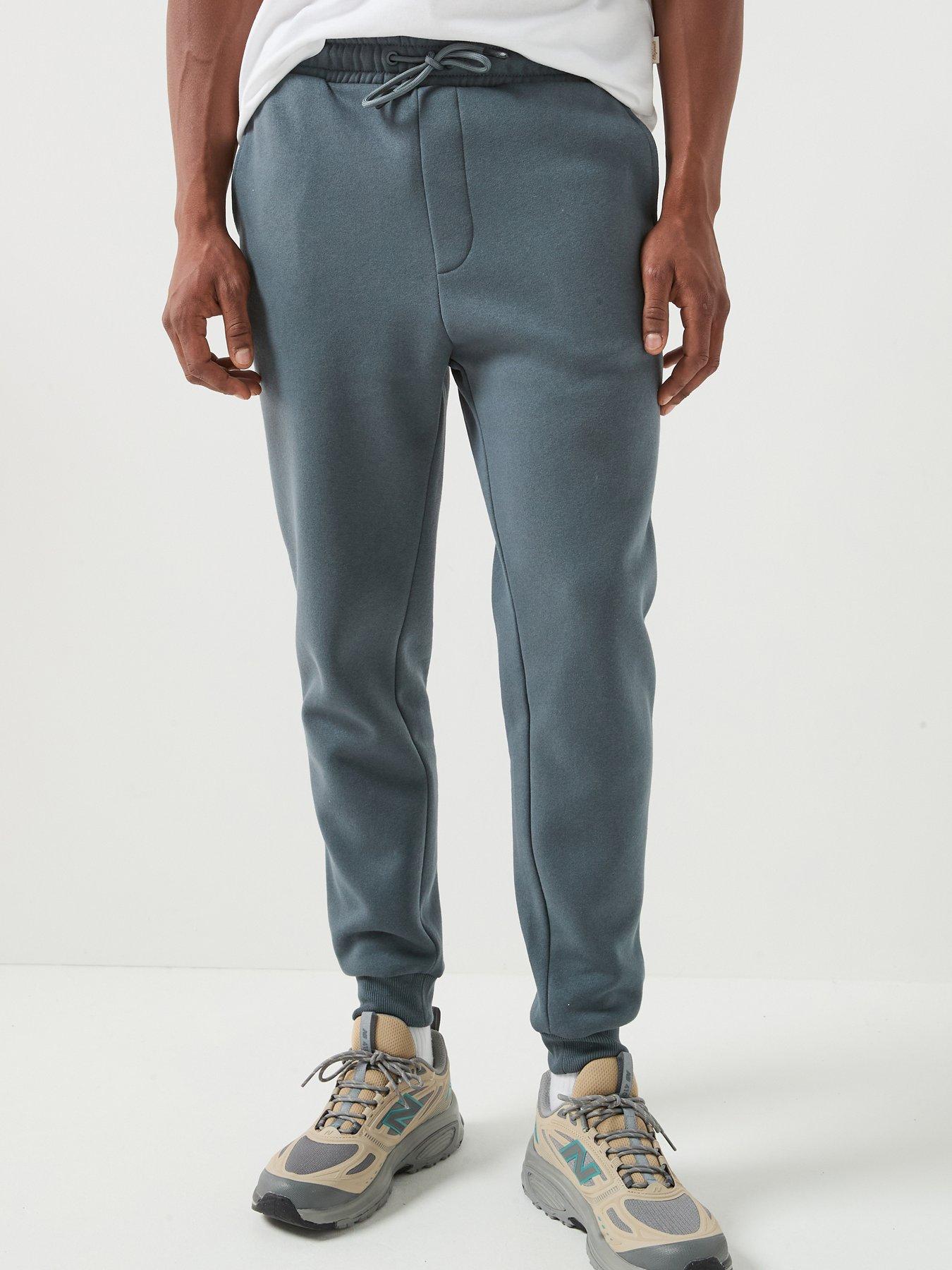 Jack & Jones Men's Cuffed Joggers with Drawstring Waist - Turbulence Blue