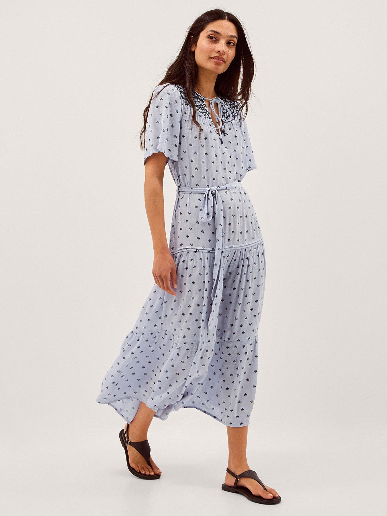 Monsoon Mia Print Dress - Blue
