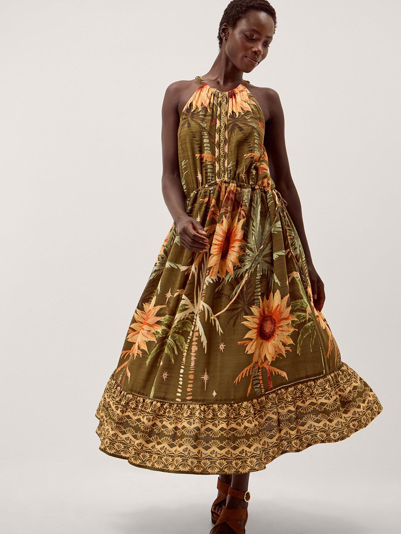 Image 1 of 6 of Monsoon Fallon Print Dress