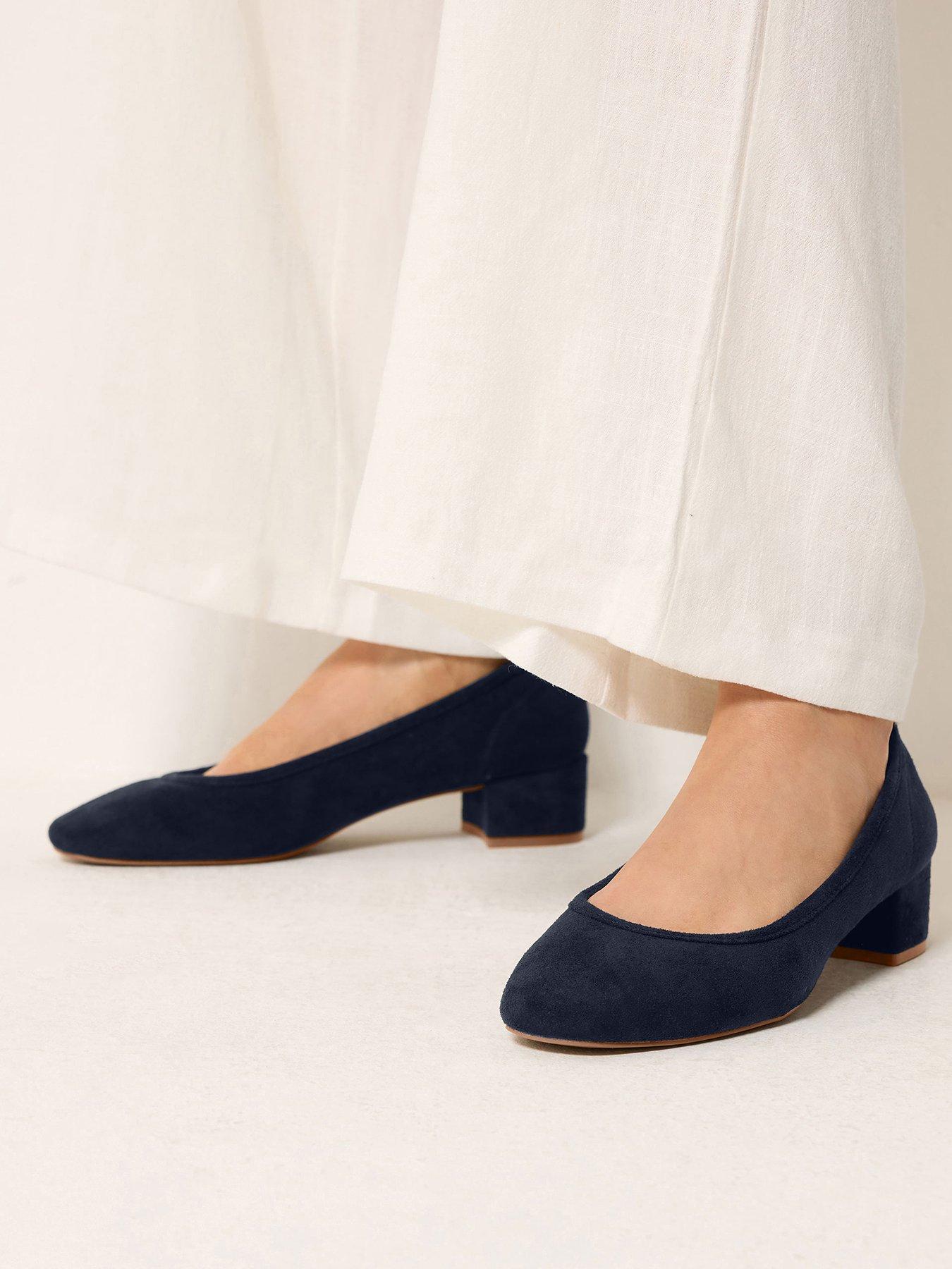 Image 1 of 4 of Long Tall Sally Ballerina Block Heel Shoes - Blue