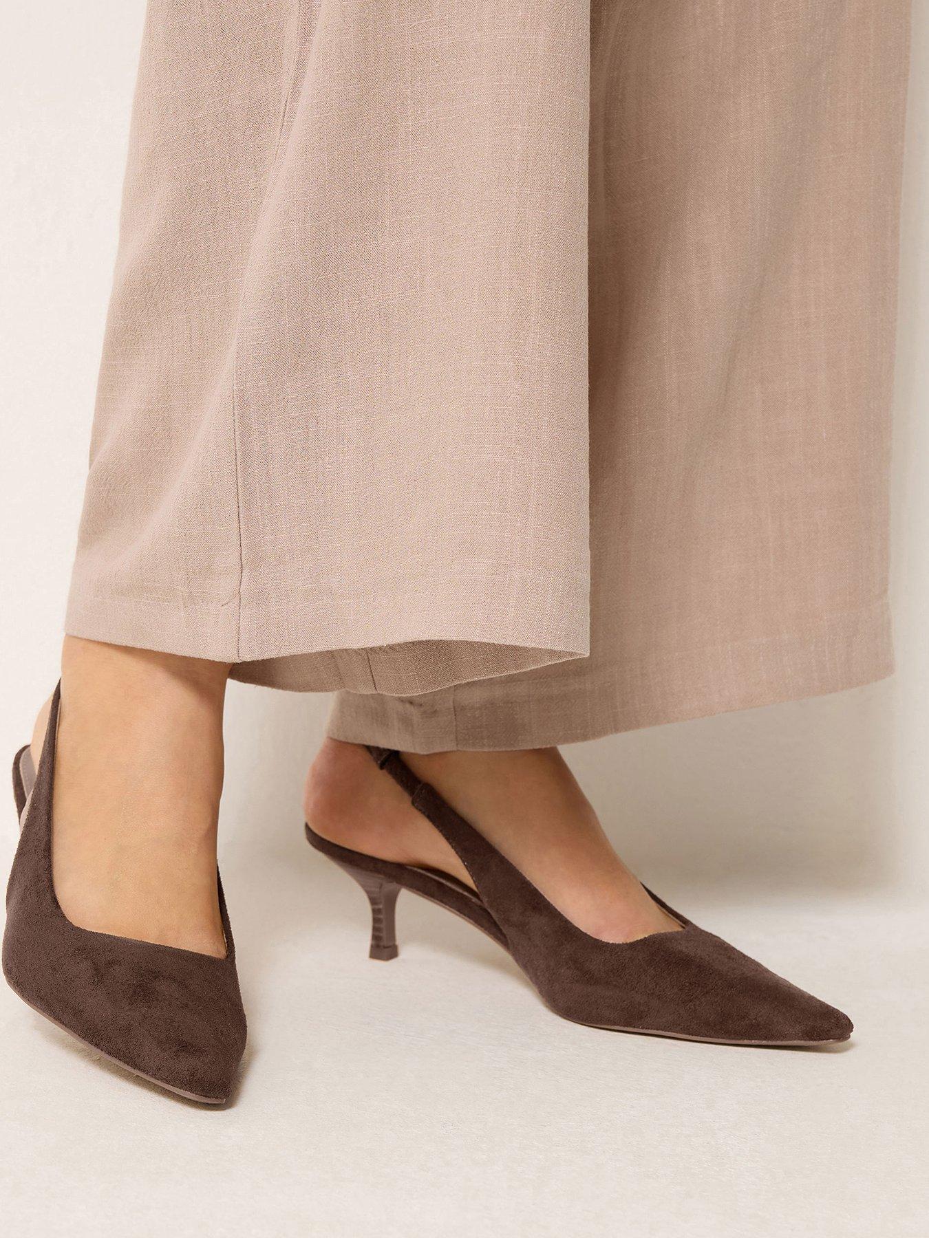 Yours Stacked Heel Court Shoe