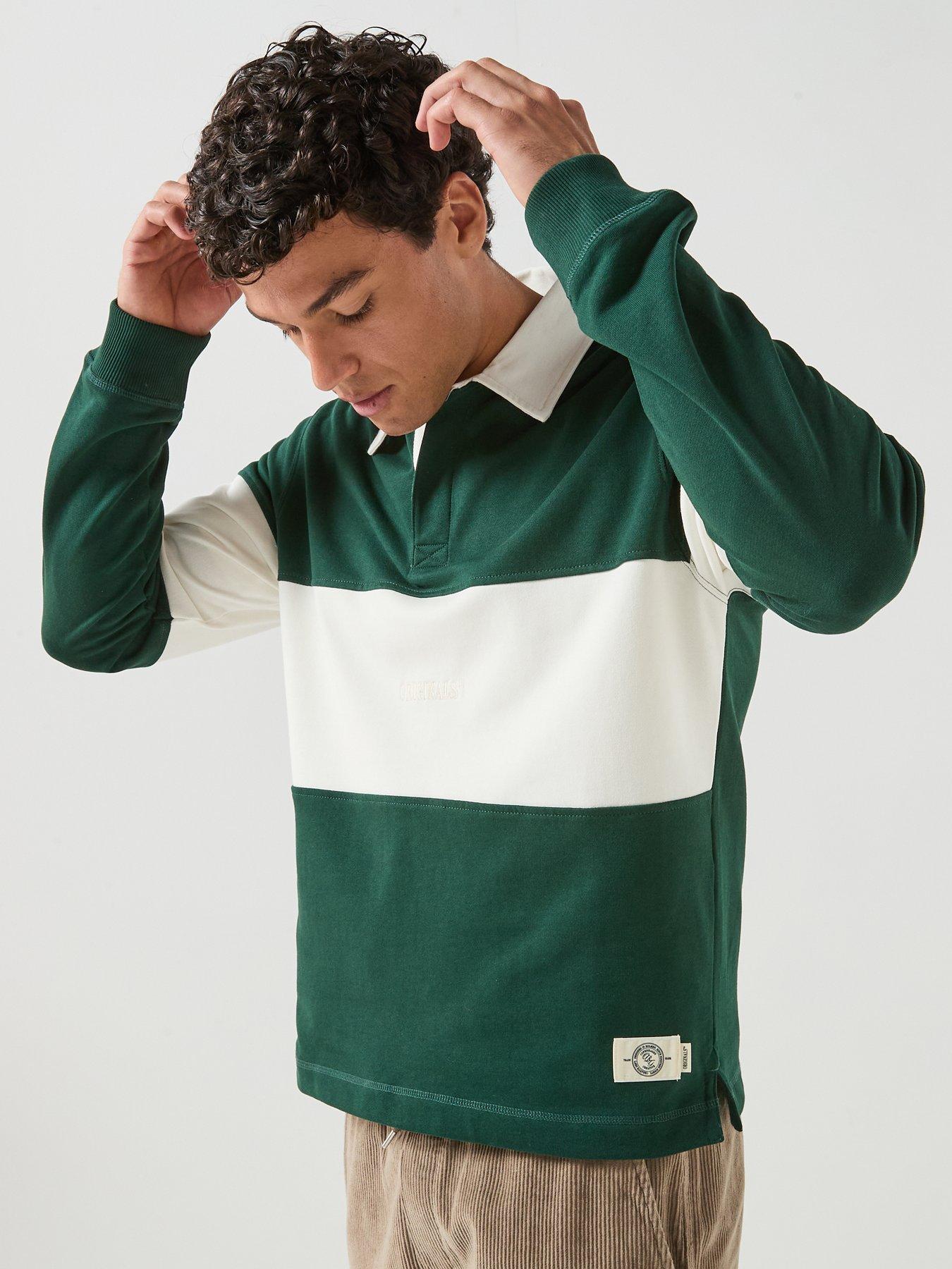 Image 6 of 6 of Jack & Jones Frederiksberg Blocking Rugby Polo Shirt - Green