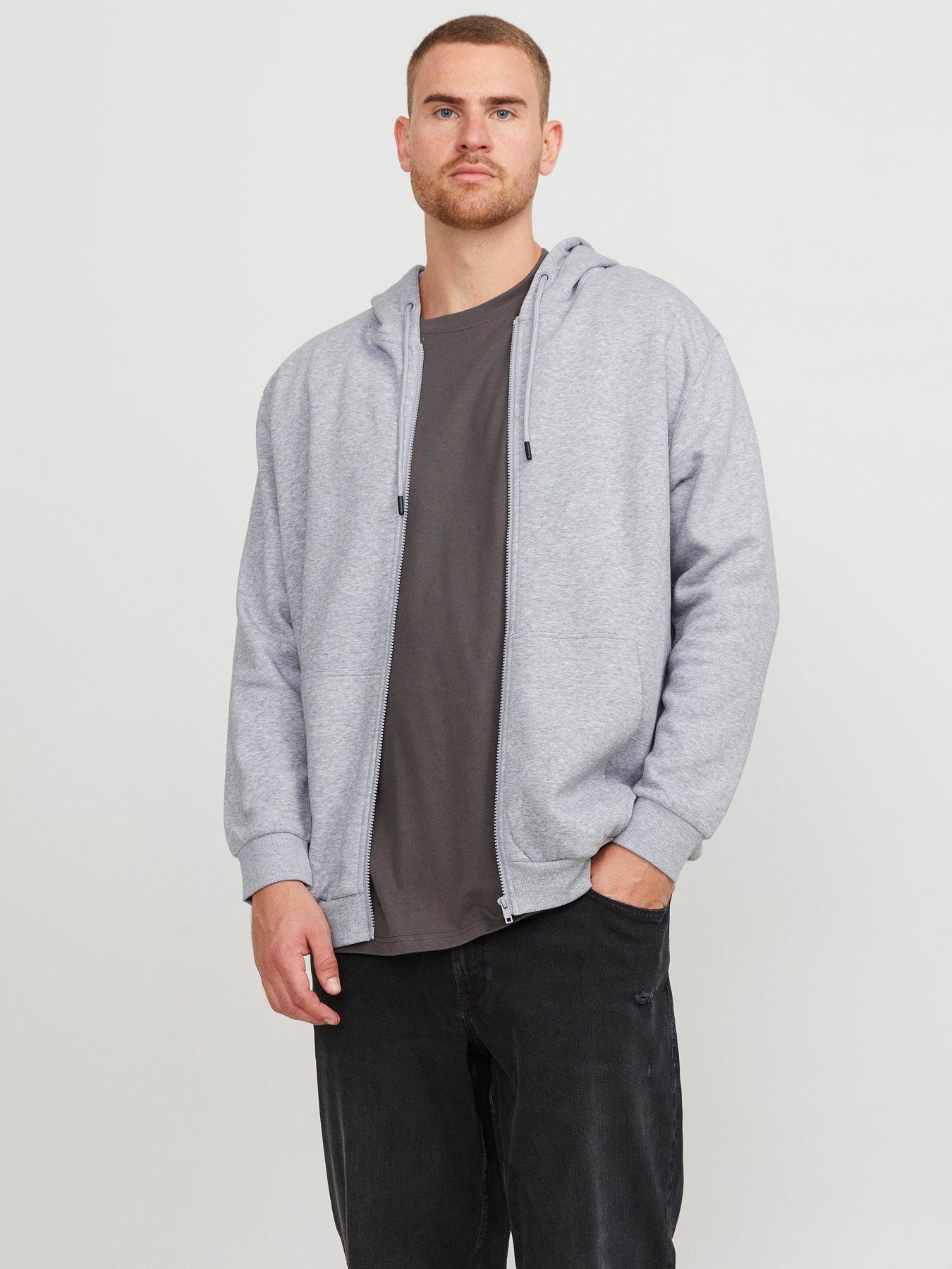 Image 1 of 7 of Jack & Jones Jack &amp; Jones Plus Bradley Zip Thru Hoodie