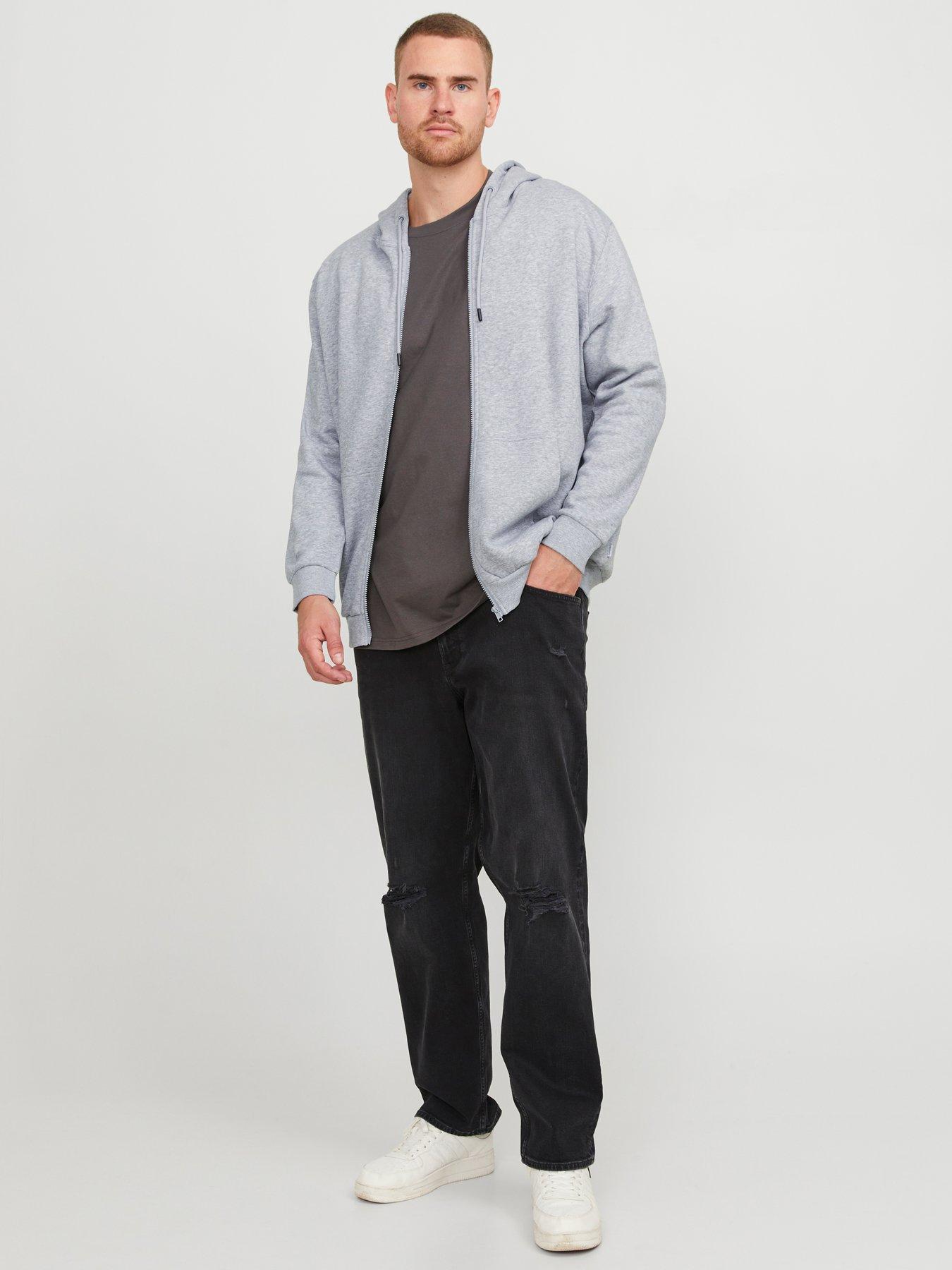 Image 3 of 7 of Jack & Jones Jack &amp; Jones Plus Bradley Zip Thru Hoodie