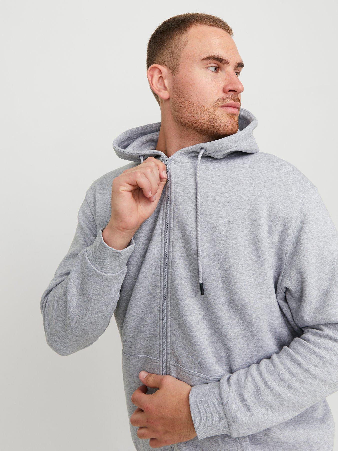 Image 4 of 7 of Jack & Jones Jack &amp; Jones Plus Bradley Zip Thru Hoodie