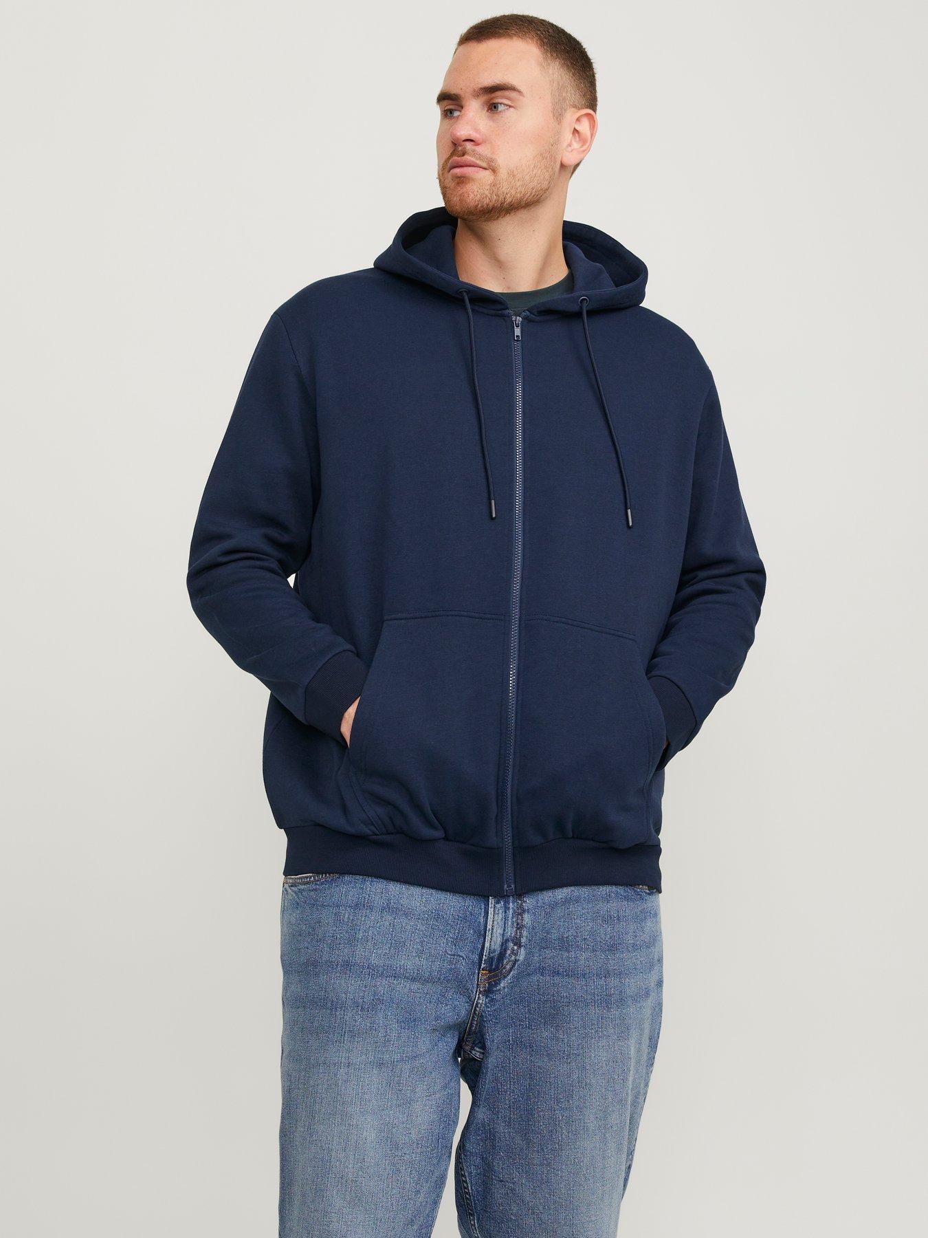 Image 1 of 7 of Jack & Jones Jack &amp; Jones Plus Bradley Zip Thru Hoodie