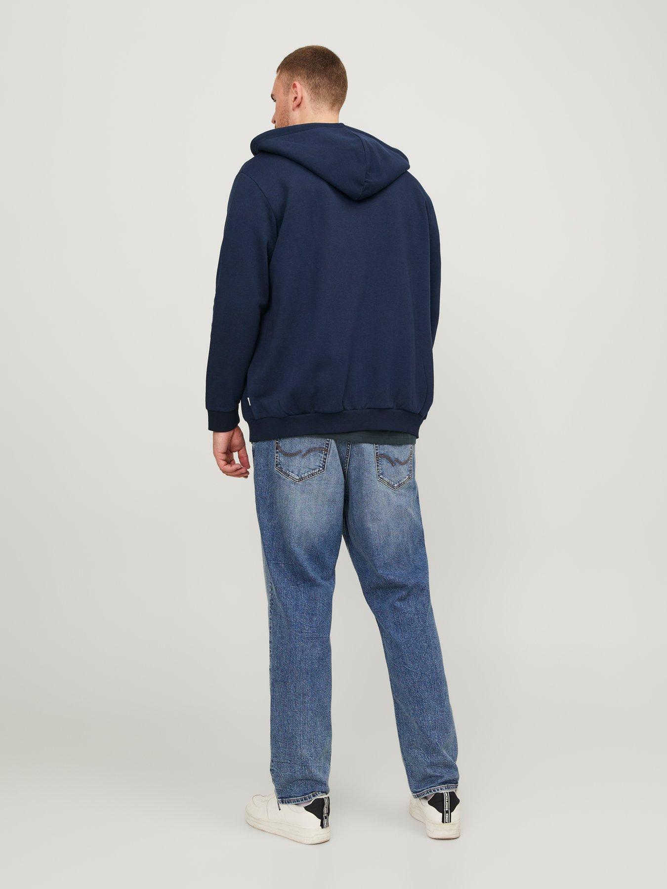 Image 2 of 7 of Jack & Jones Jack &amp; Jones Plus Bradley Zip Thru Hoodie