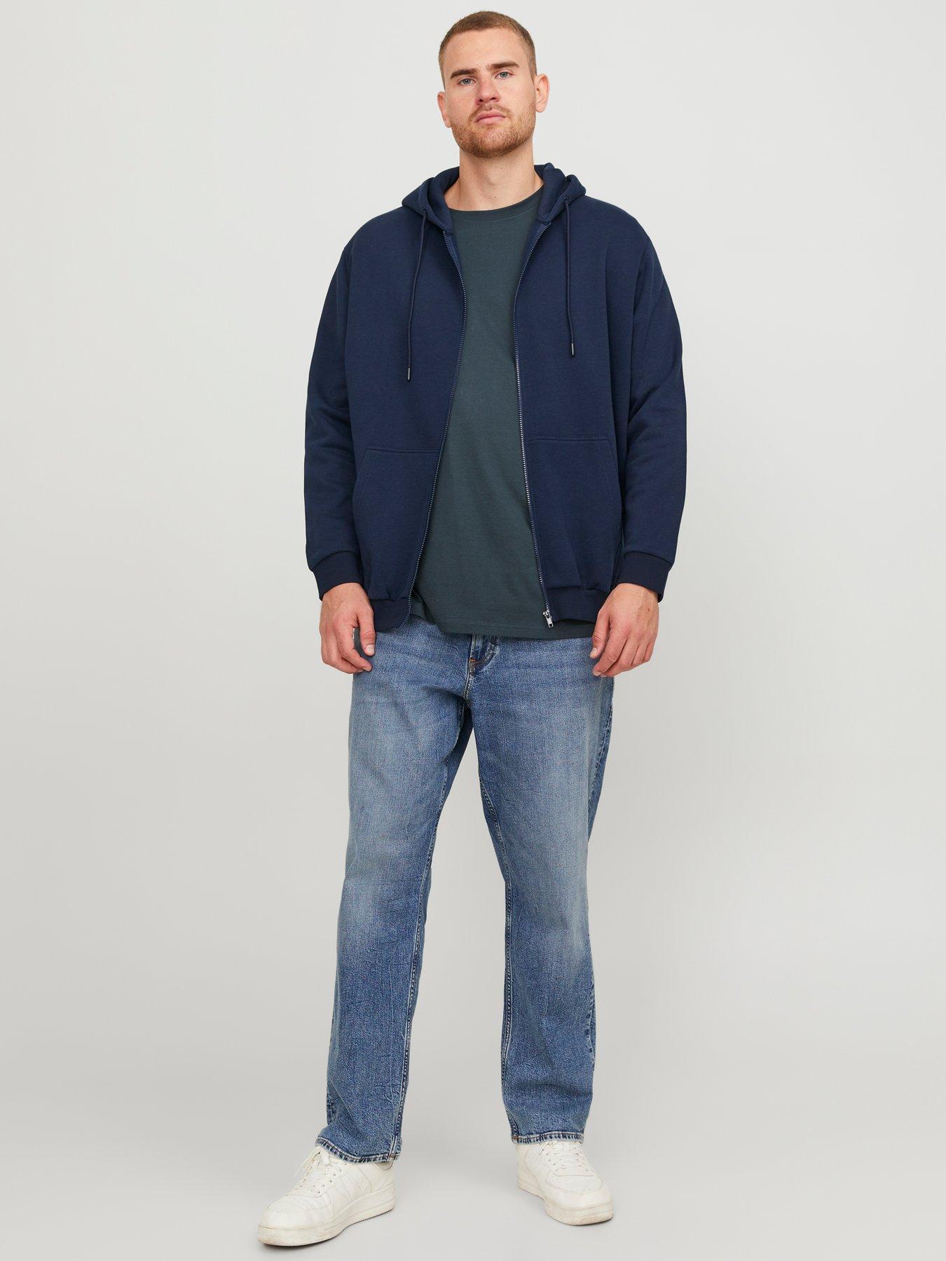 Image 3 of 7 of Jack & Jones Jack &amp; Jones Plus Bradley Zip Thru Hoodie
