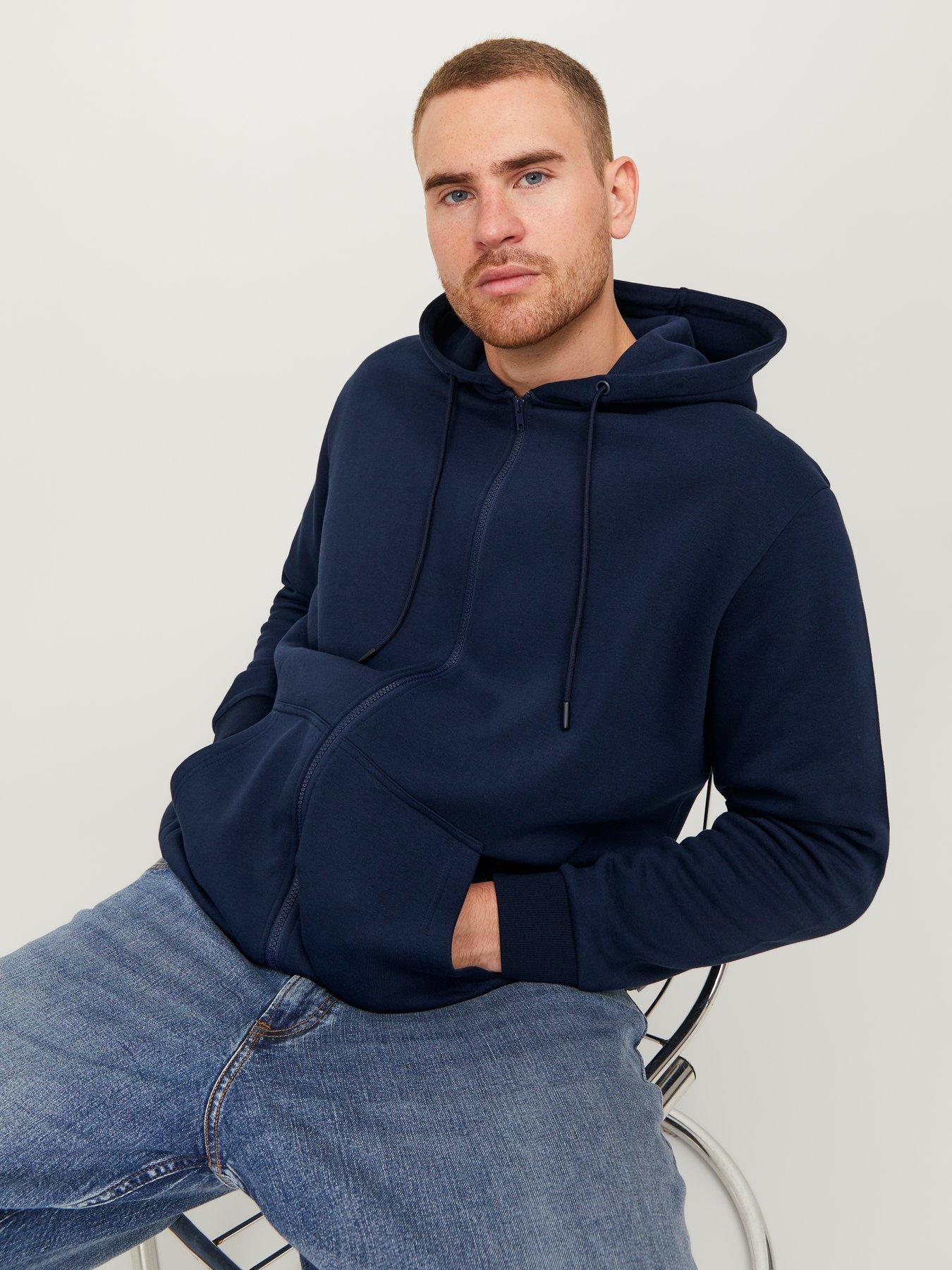 Image 4 of 7 of Jack & Jones Jack &amp; Jones Plus Bradley Zip Thru Hoodie