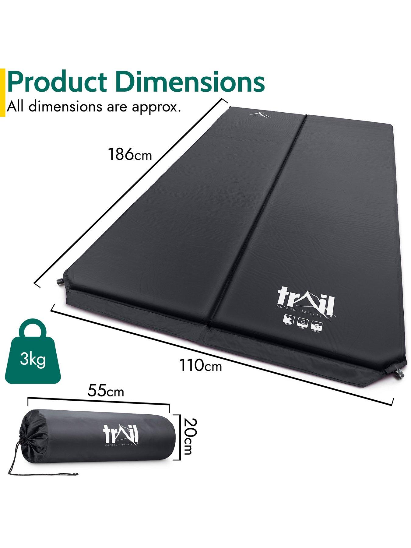 Image 7 of 7 of Trail Double Self-Inflating 2 Person Camping Mat, Black