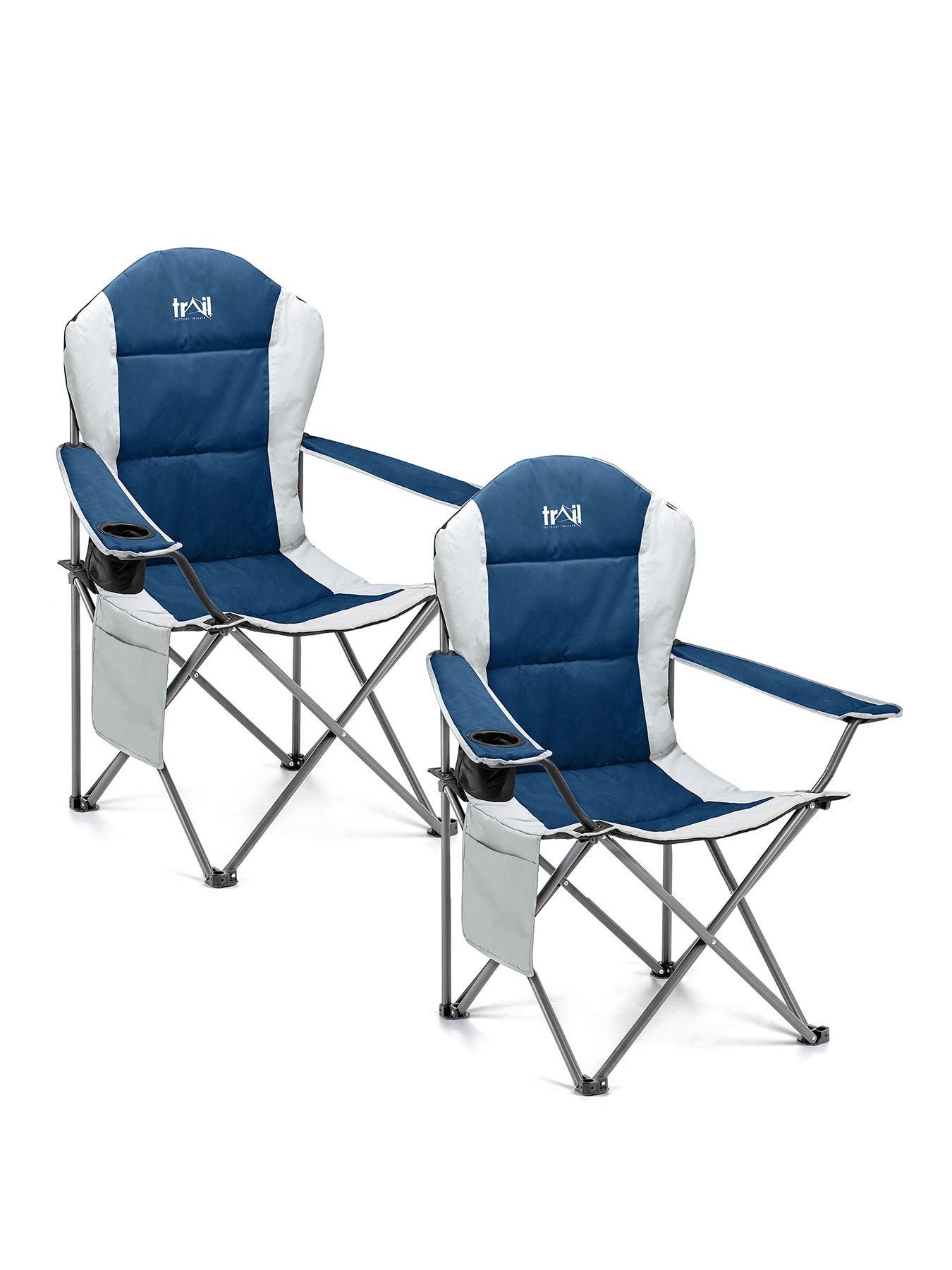 Trail Falcon Padded Camping Chair 2 Pack - Blue