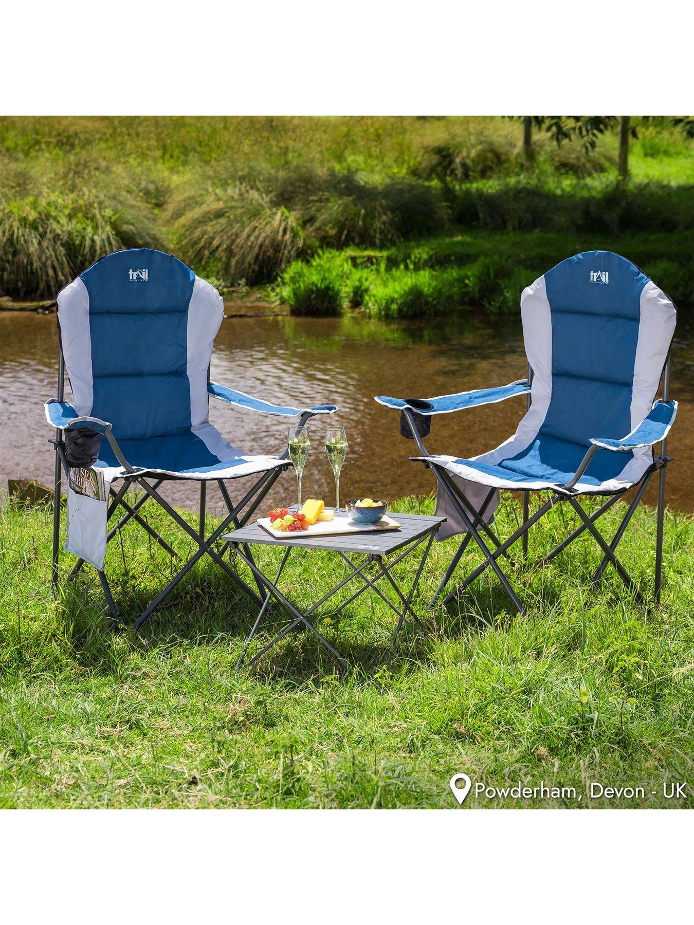 Image 2 of 7 of Trail Falcon Padded Camping Chair 2 Pack - Blue