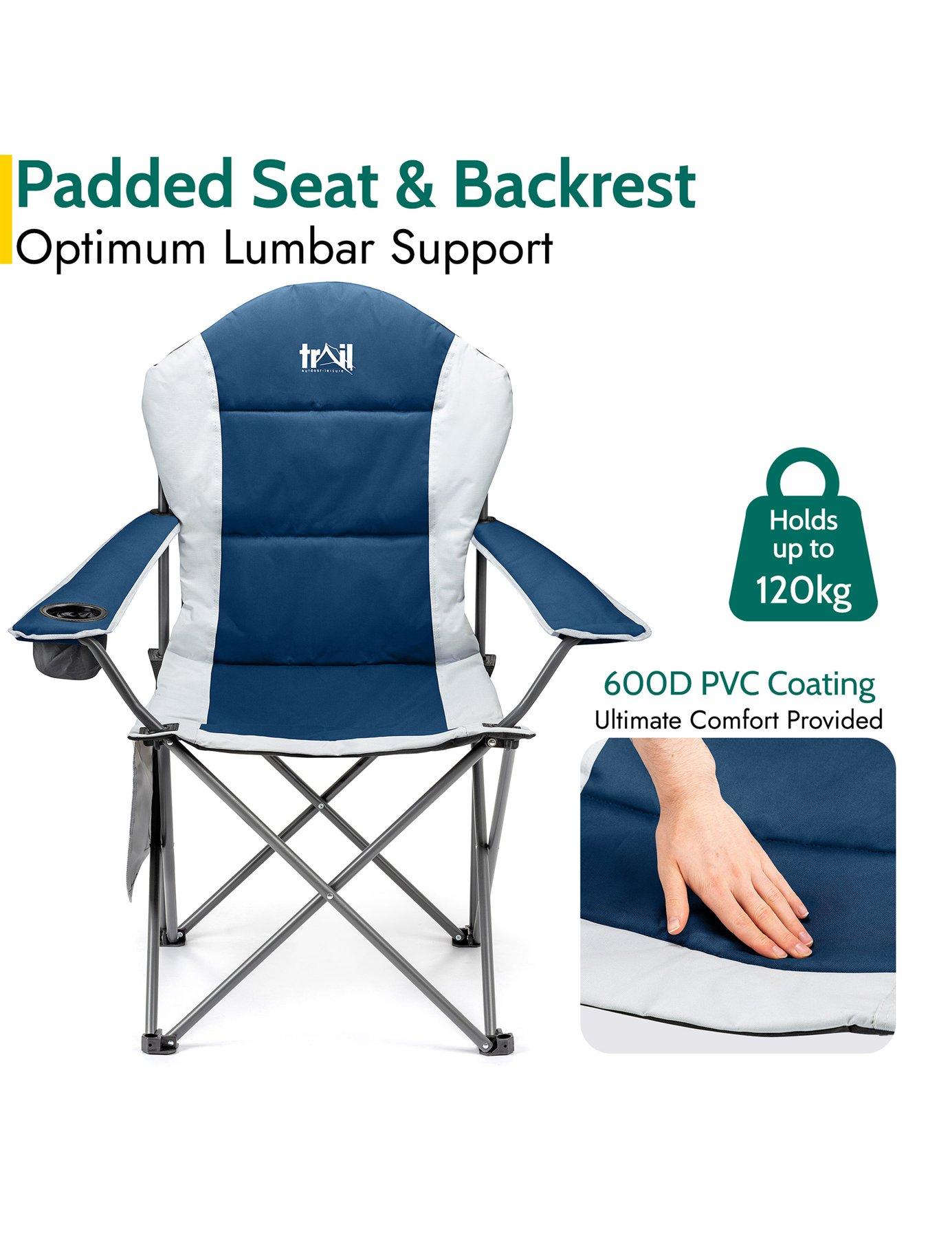 Image 4 of 7 of Trail Falcon Padded Camping Chair 2 Pack - Blue