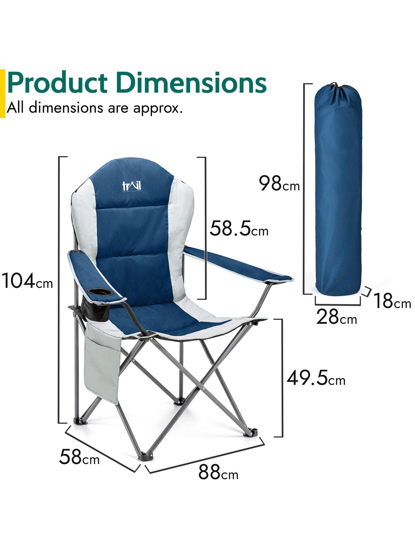 Image 7 of 7 of Trail Falcon Padded Camping Chair 2 Pack - Blue