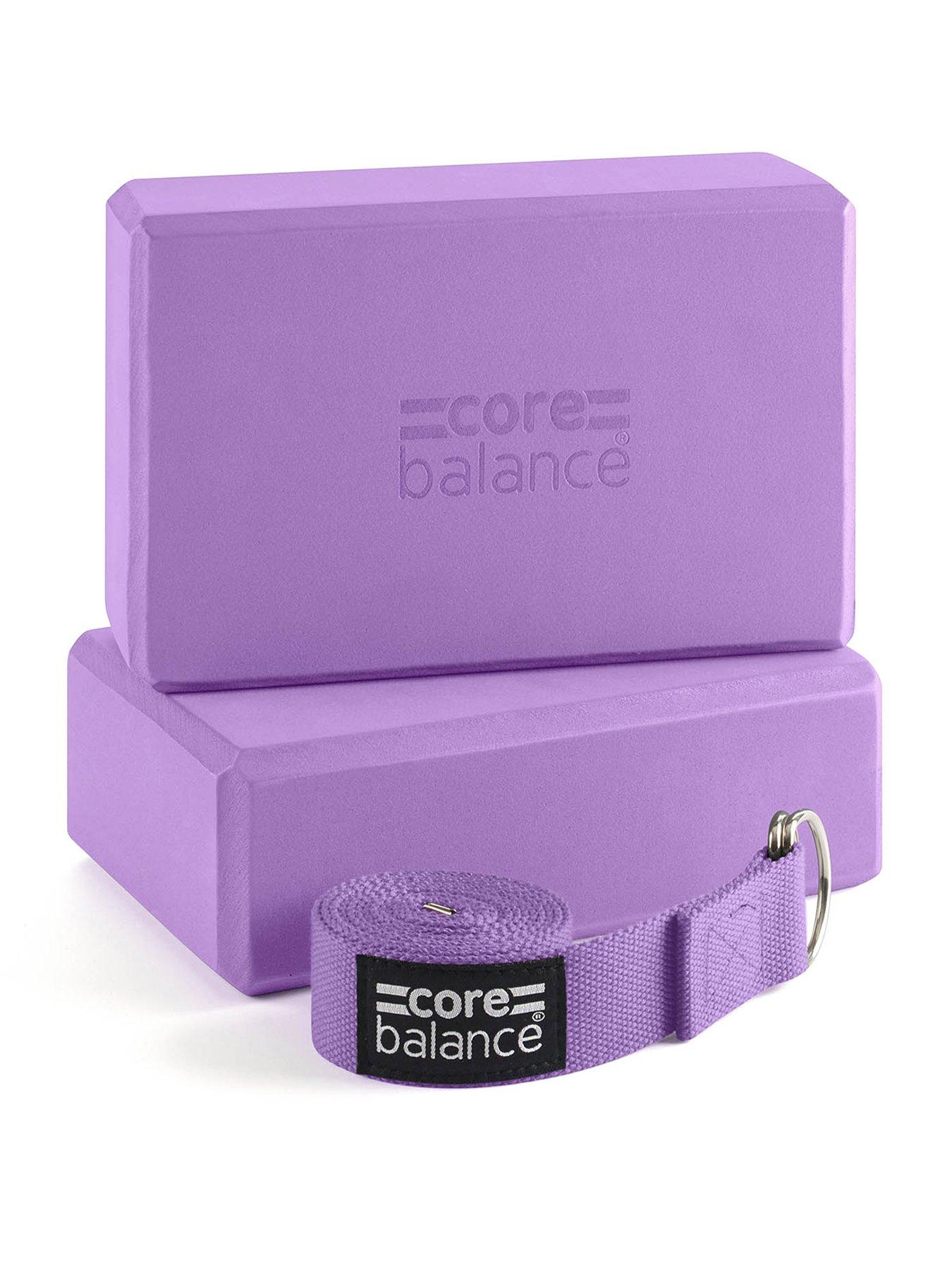 Core Balance Yoga Block & Strap Set - EVA Foam, Purple