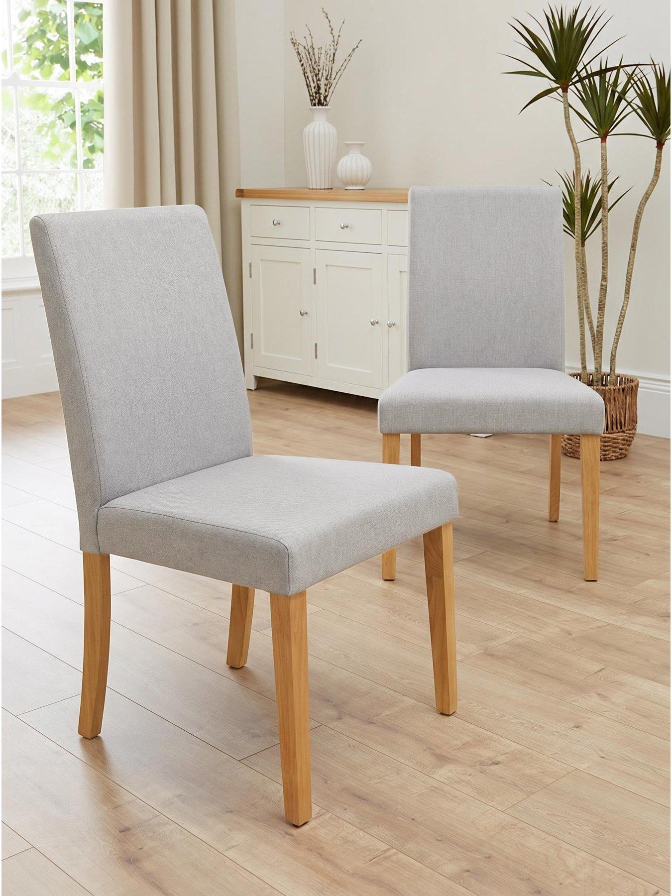 The Very Collection Primo Pair Of Grey Fabric Dining Chairs