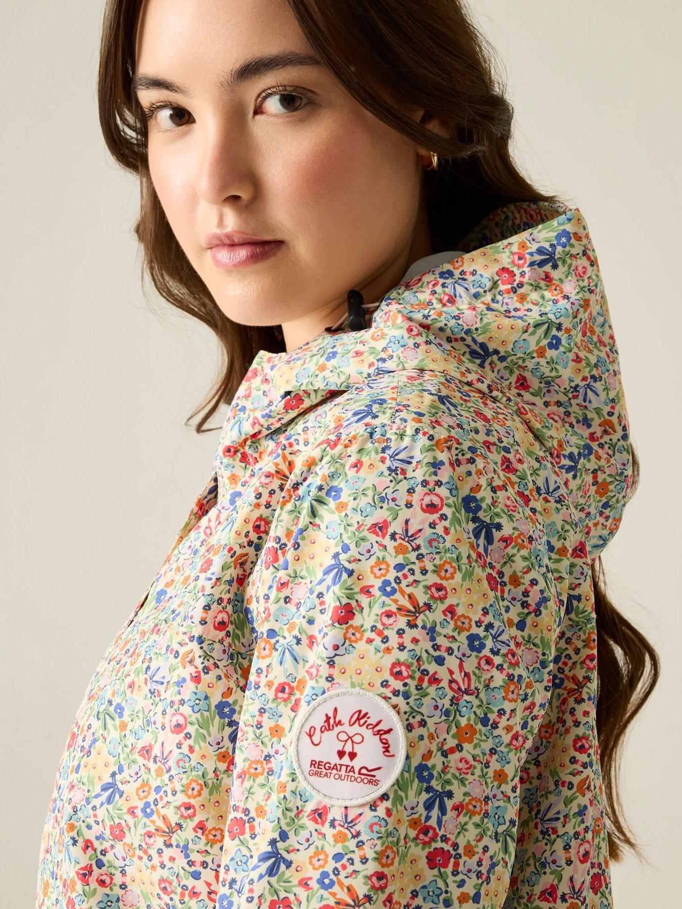  image of regatta-ladies-cath-kidston-long-waterproof-shell-jacket--harmony-ditsy