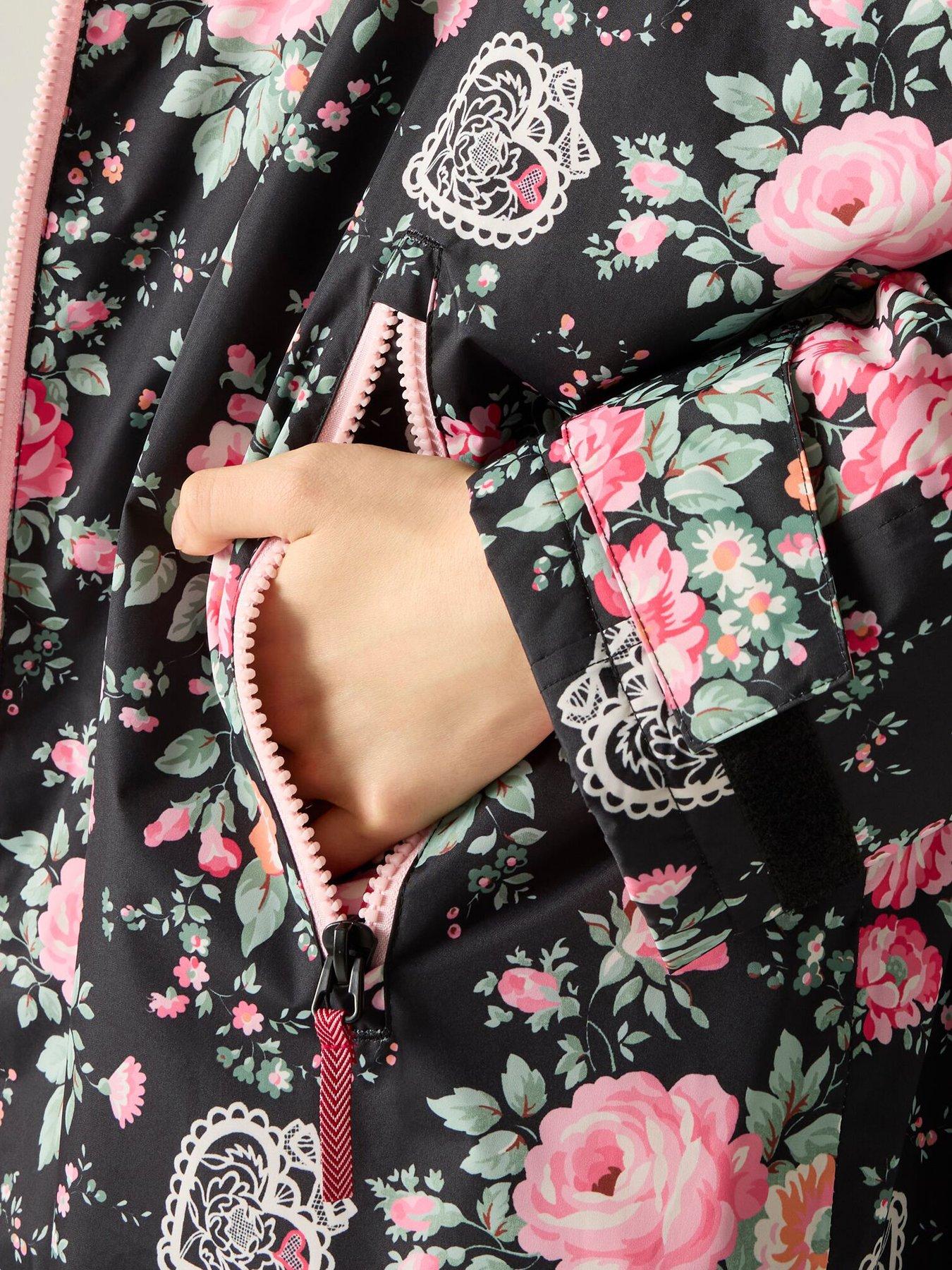  image of regatta-ladies-cath-kidston-changing-robe-black-hackney-rose