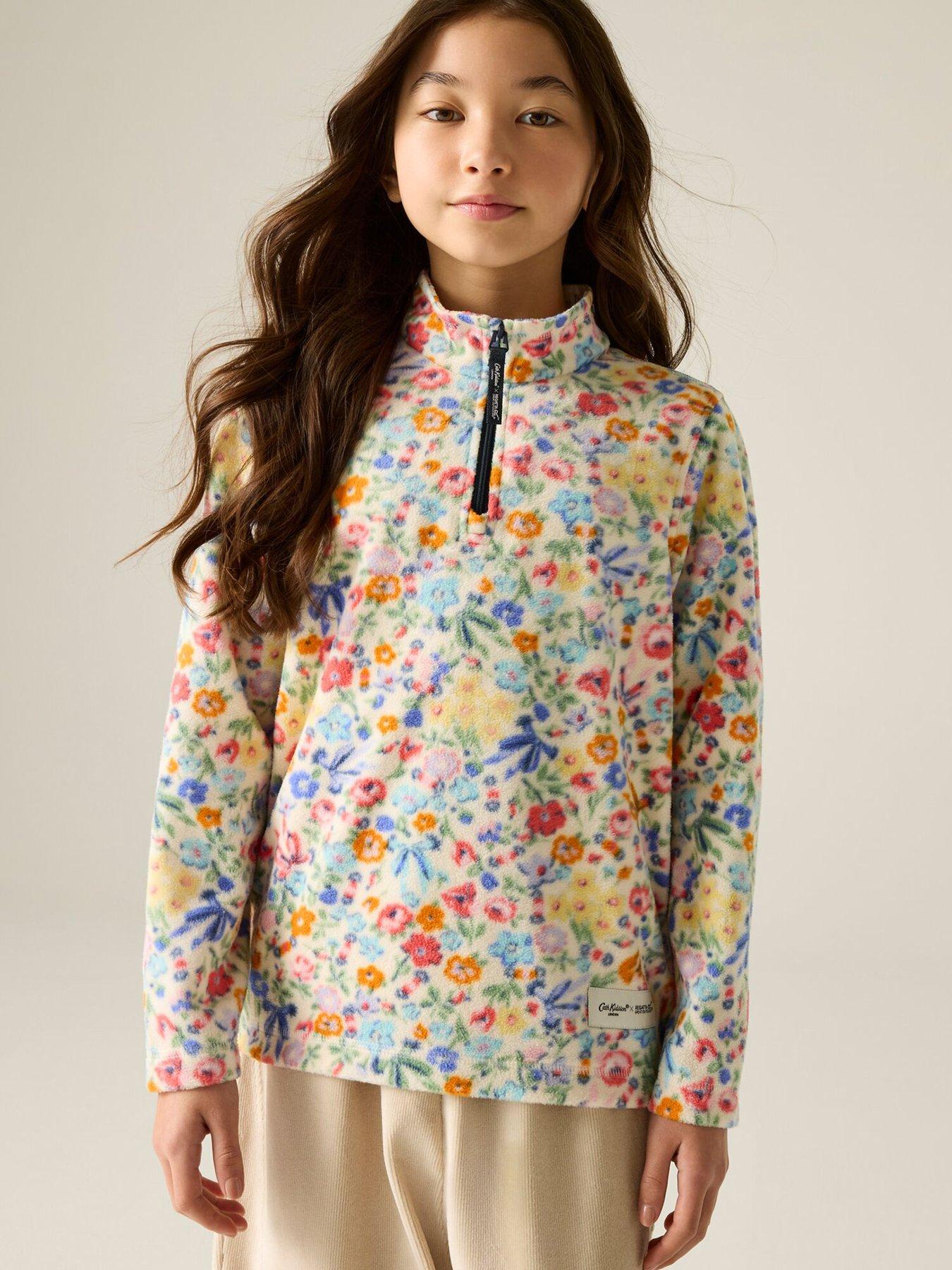 Regatta Girls Cath Kidston Junior Half-zip Fleece - Cream Harmony Ditsy