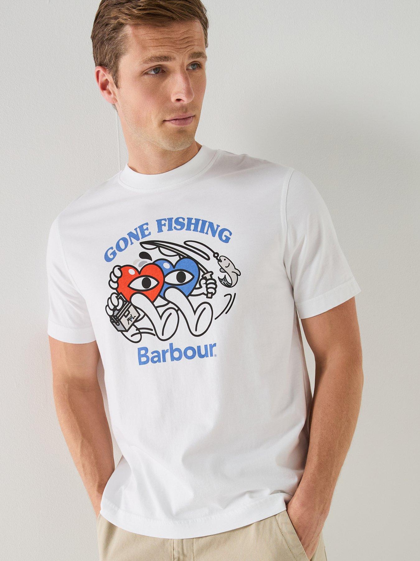 Barbour Relaxed Fit Gone Fishing T-Shirt - White