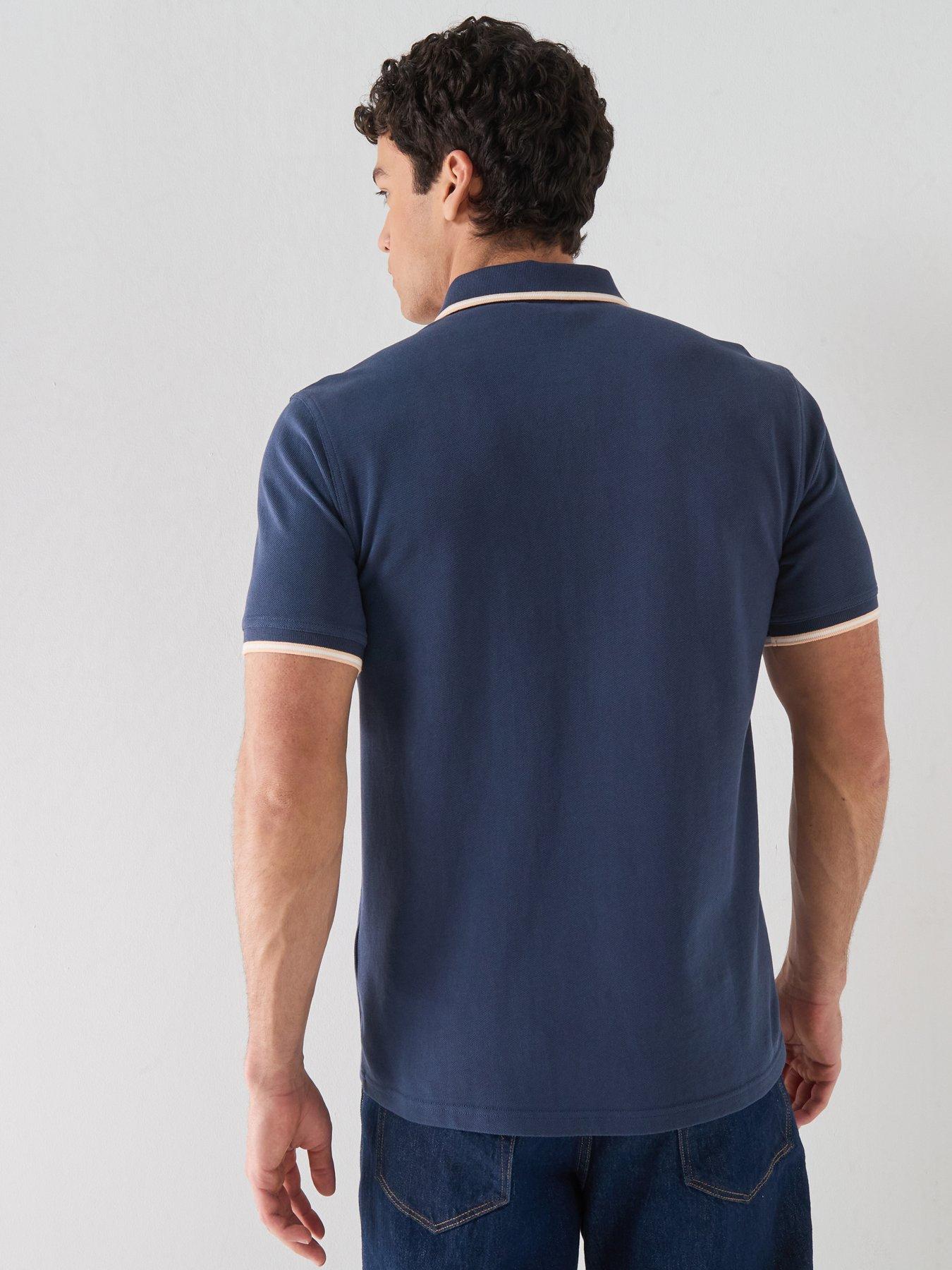 Image 2 of 6 of Barbour International Evan Tipped Polo Shirt - Navy