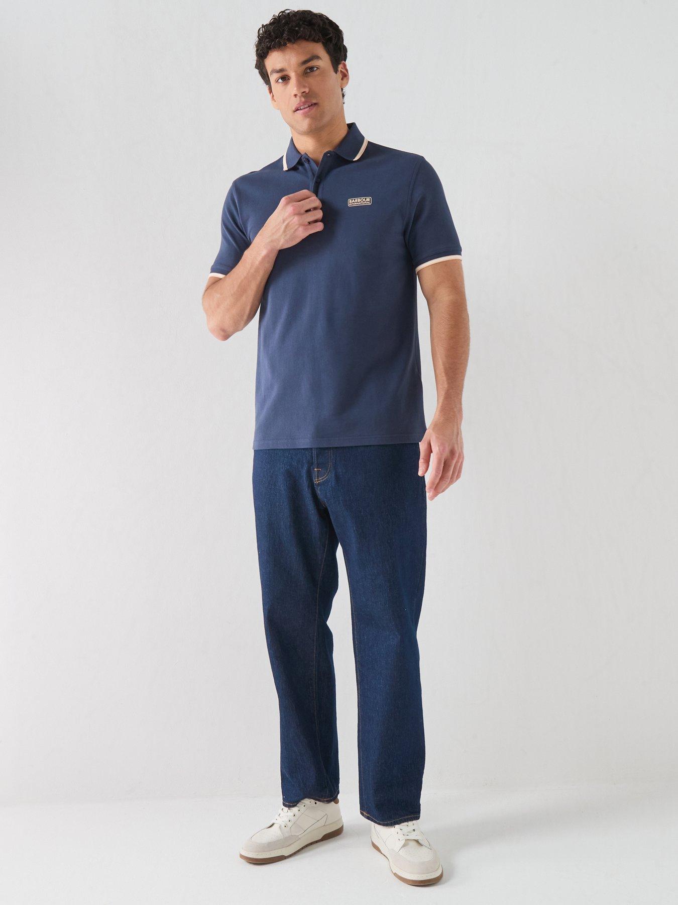 Image 3 of 6 of Barbour International Evan Tipped Polo Shirt - Navy