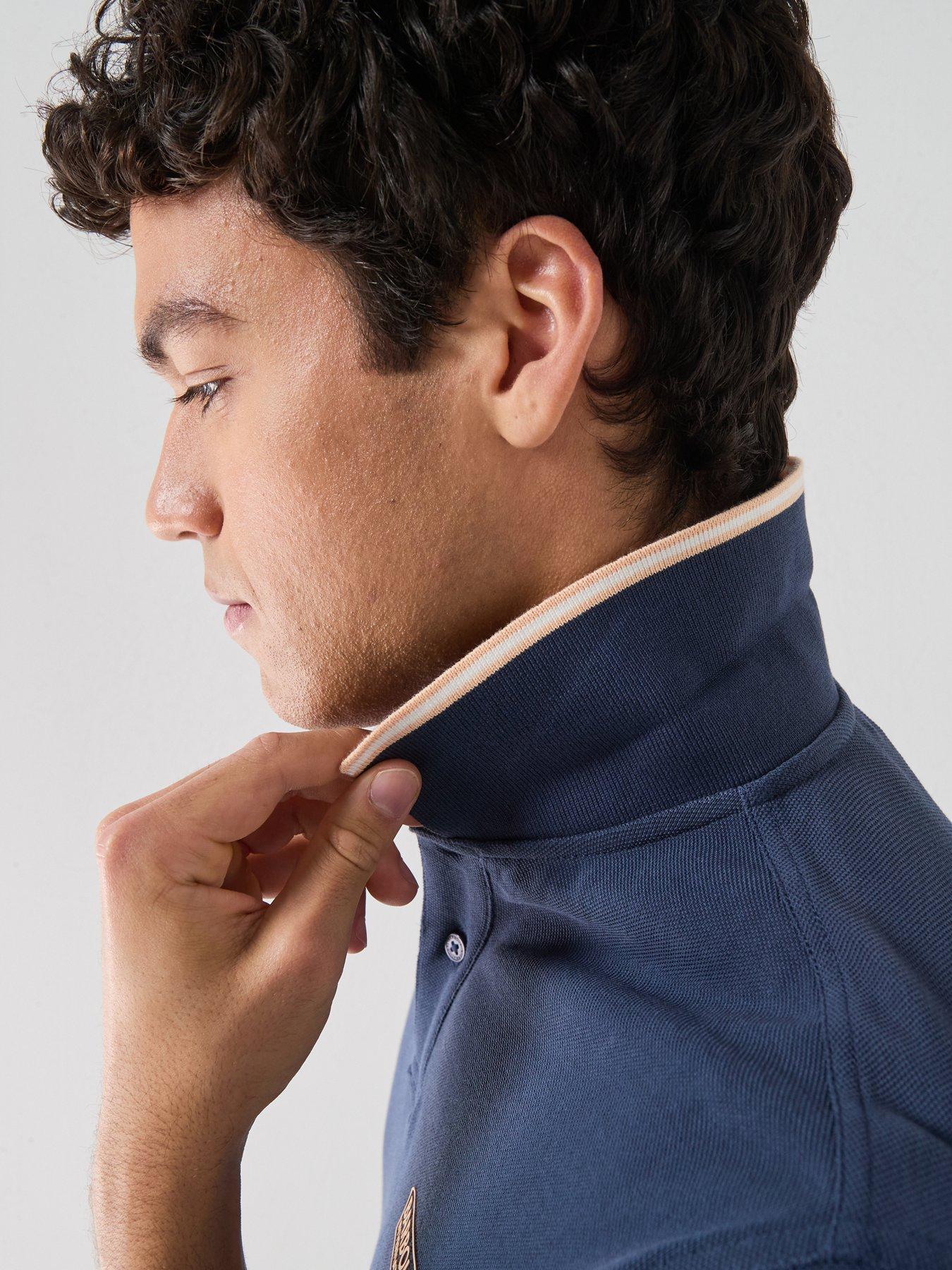 Image 5 of 6 of Barbour International Evan Tipped Polo Shirt - Navy
